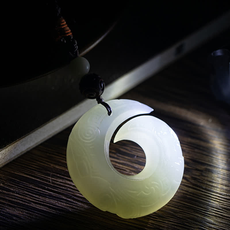 Jade Peace Buckle Necklace for Luck & Prosperity Pendant