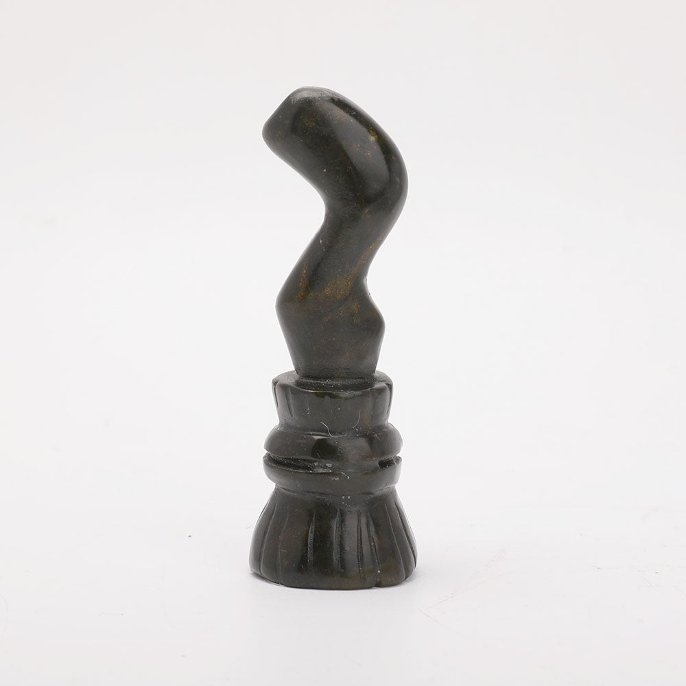 Jade Wizard Magic Broom Carving 3.7 inch Handcrafted Figurine