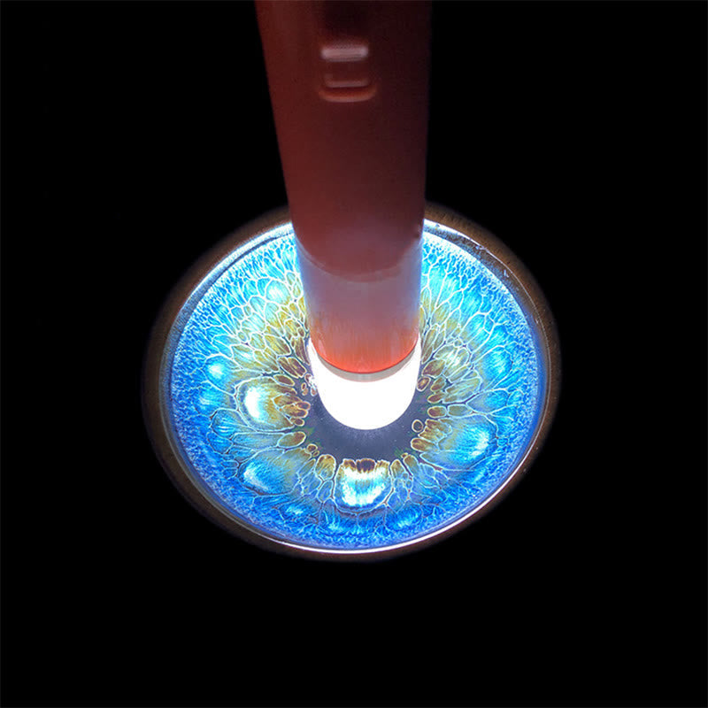 Jianzhan Ceramic Tea Cup 9.5cm Blue Glaze Handmade