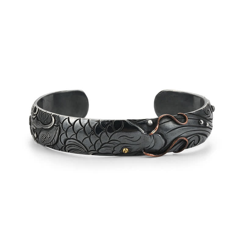 Koi Fish Bracelet in 999 Sterling Silver & 990 Gold for Luck