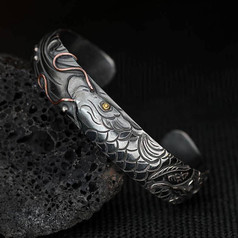 Koi Fish Bracelet in 999 Sterling Silver & 990 Gold for Luck