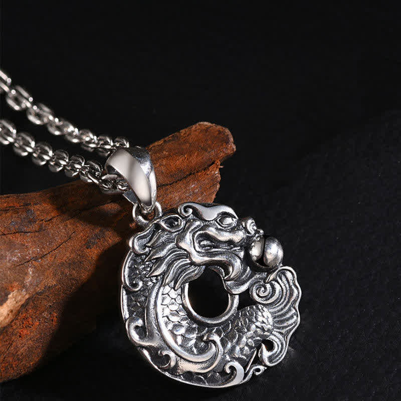 Koi Fish Dragon Peace Buckle Dragon Necklace