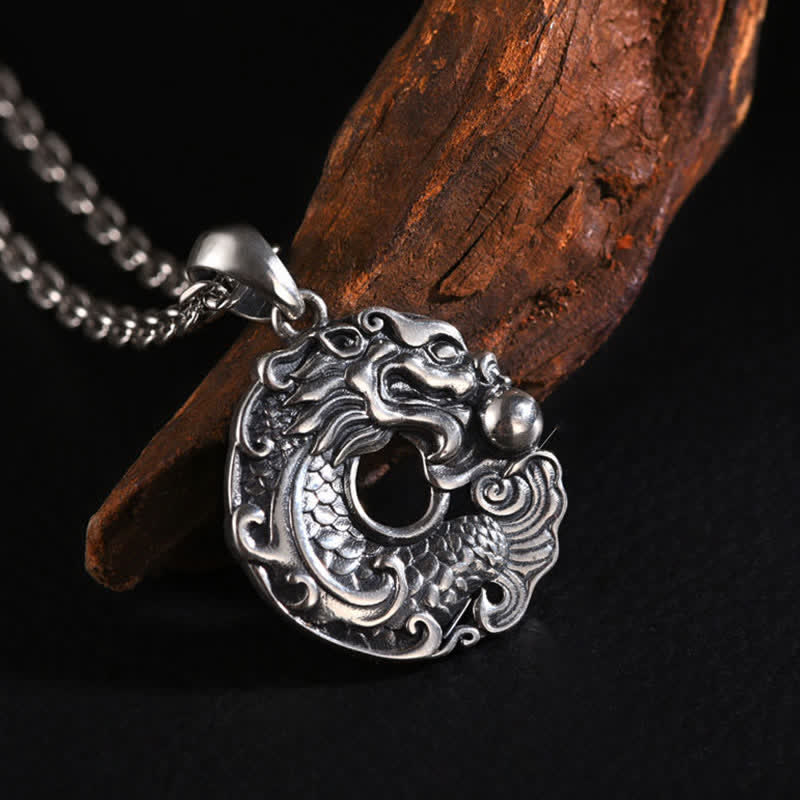 Koi Fish Dragon Peace Buckle Dragon Necklace