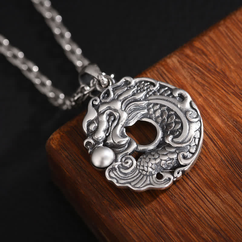 Koi Fish Dragon Peace Buckle Dragon Necklace