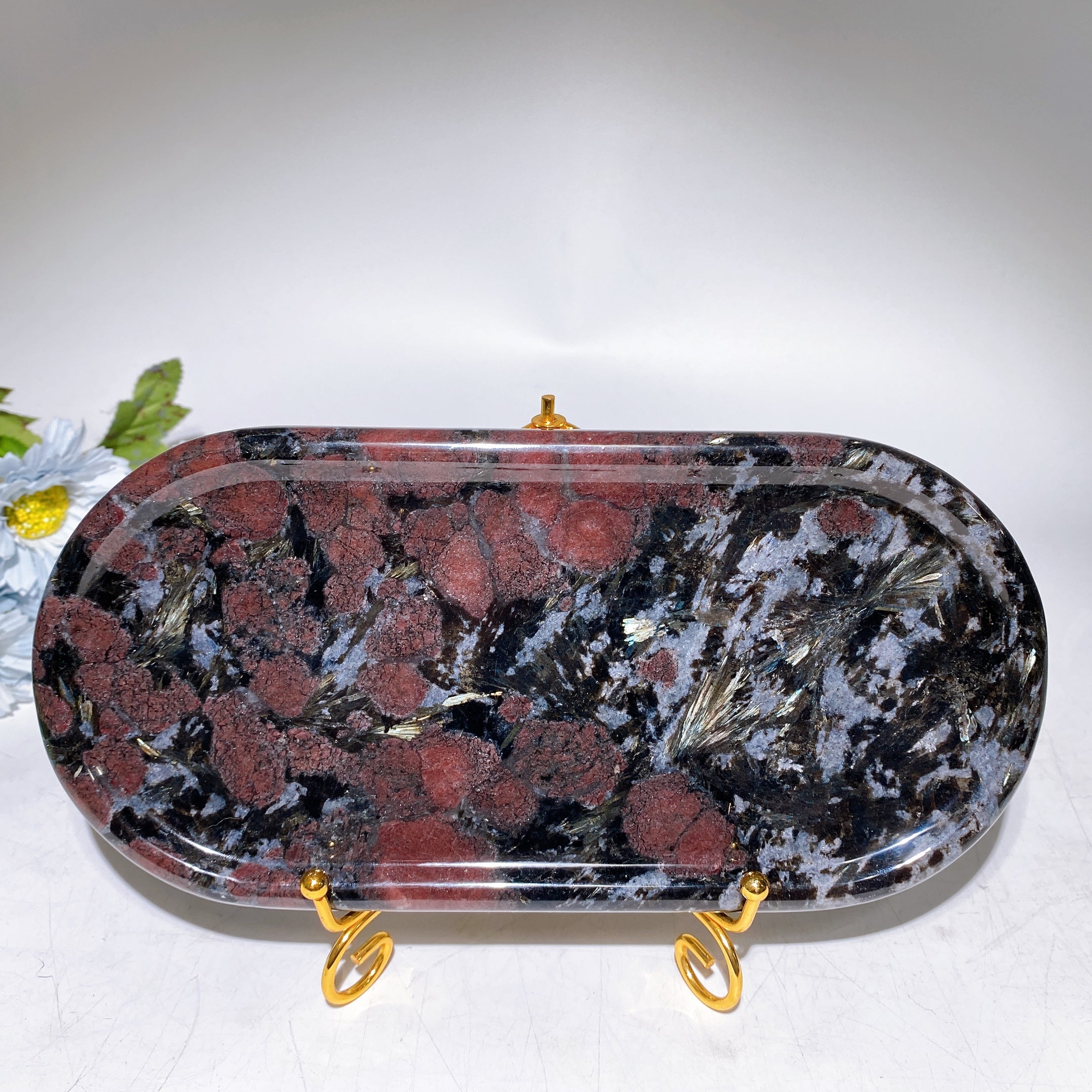 Labradorite & Astrophyllite Crystal Plate Carving 12-25 cm