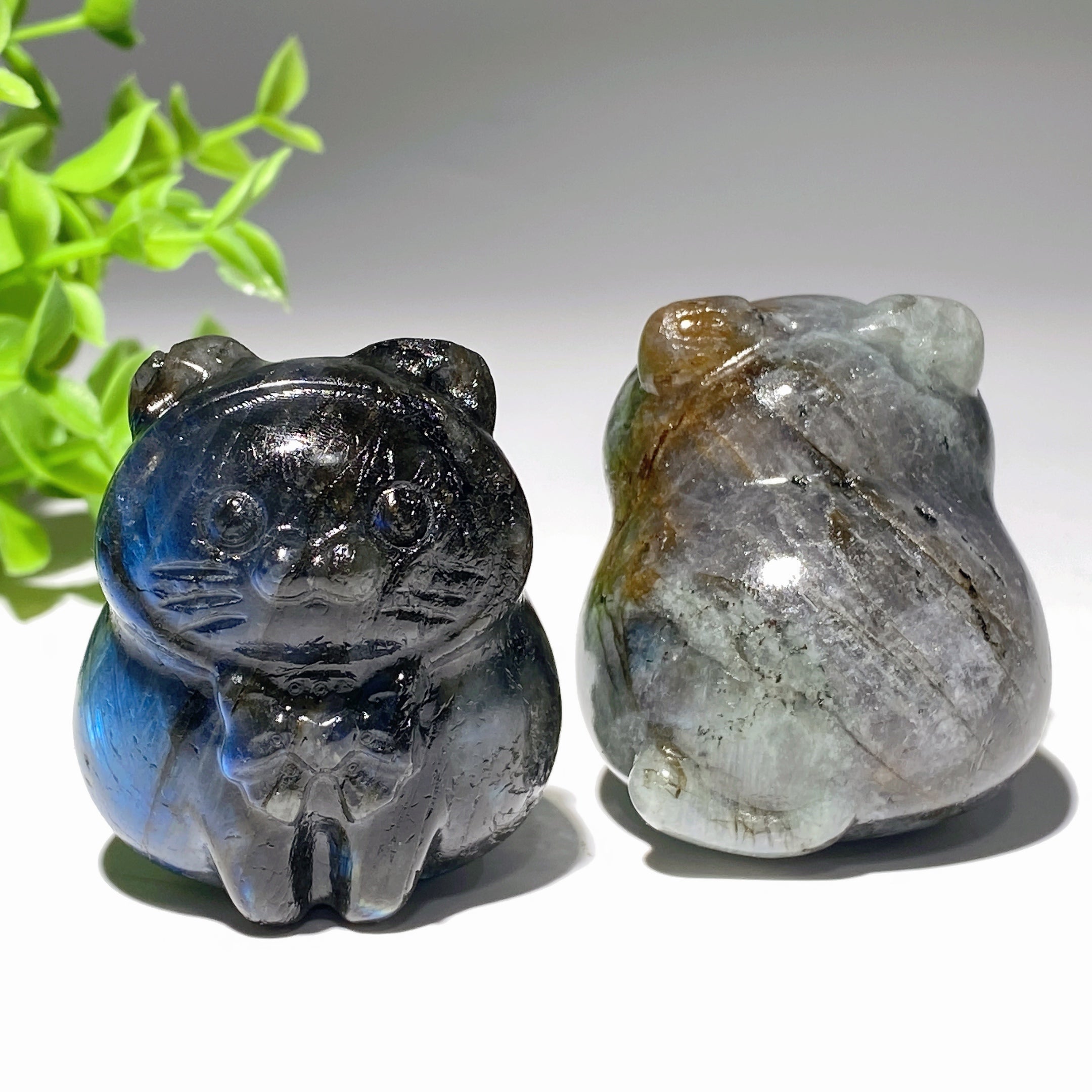 Labradorite Cat Carving 2-inch Crystal Figurine
