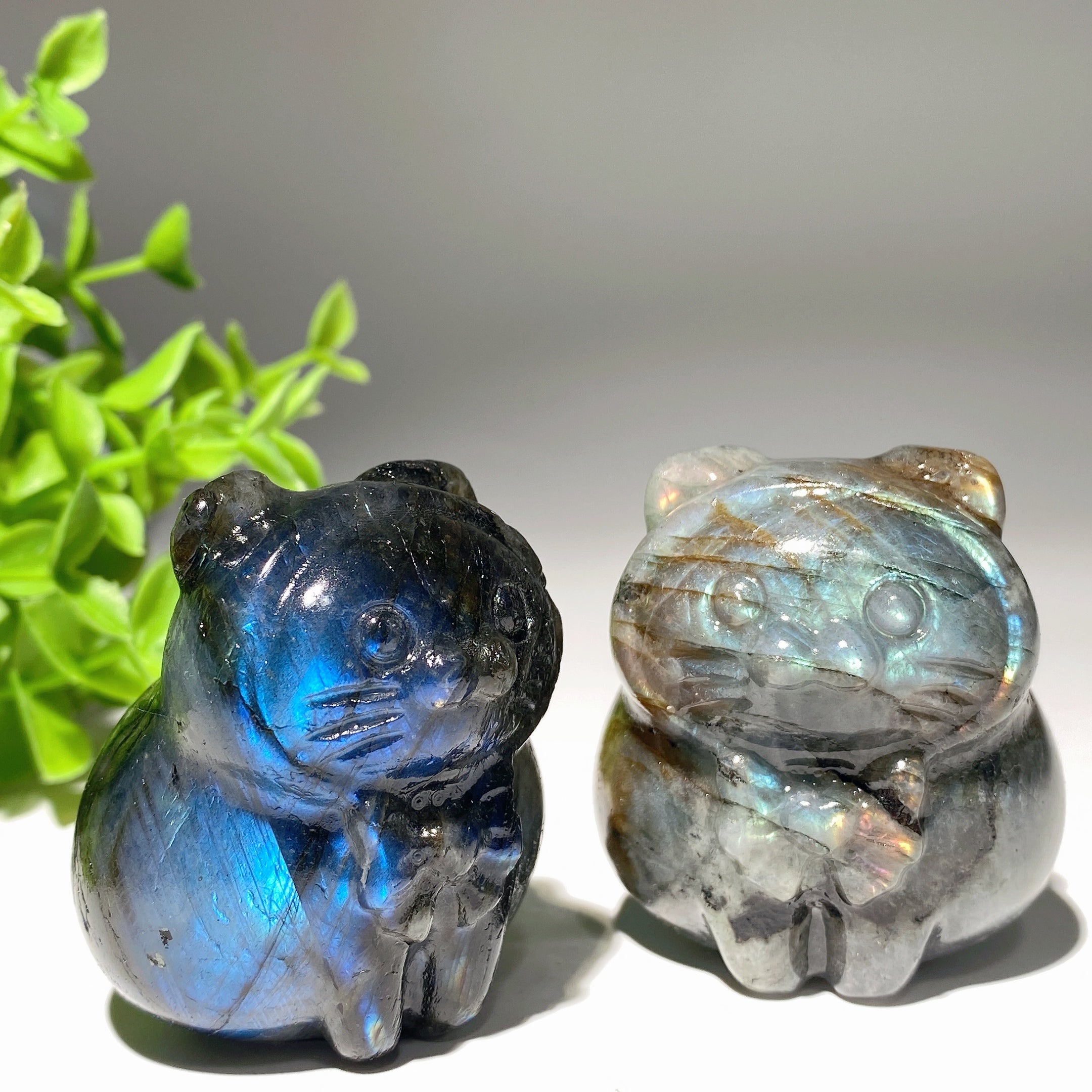 Labradorite Cat Carving 2-inch Crystal Figurine