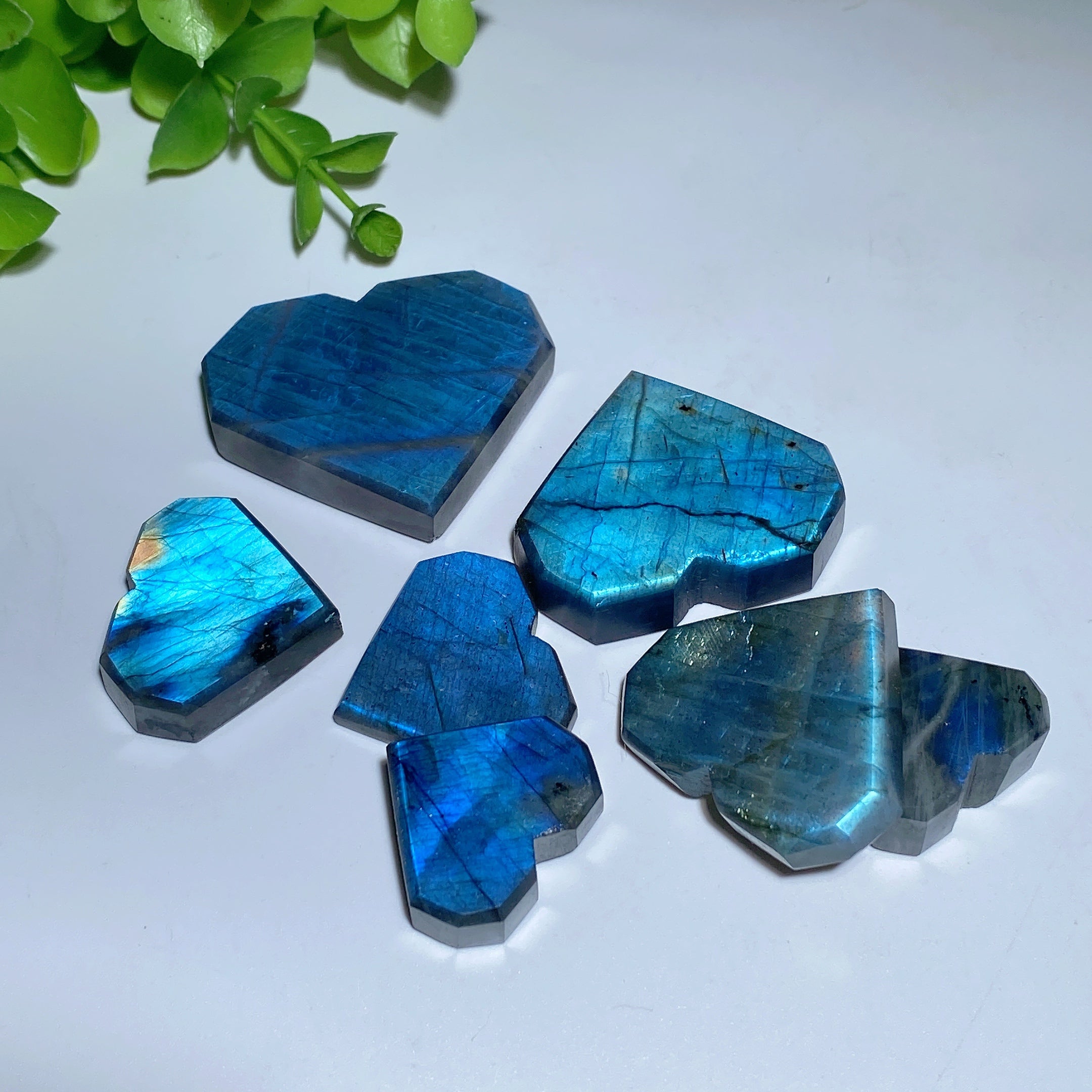 Labradorite Crystal Heart Carvings 1.2-2.0 Inch Healing Stones