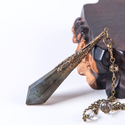 Labradorite Crystal Pendulum - Intuition and Clarity