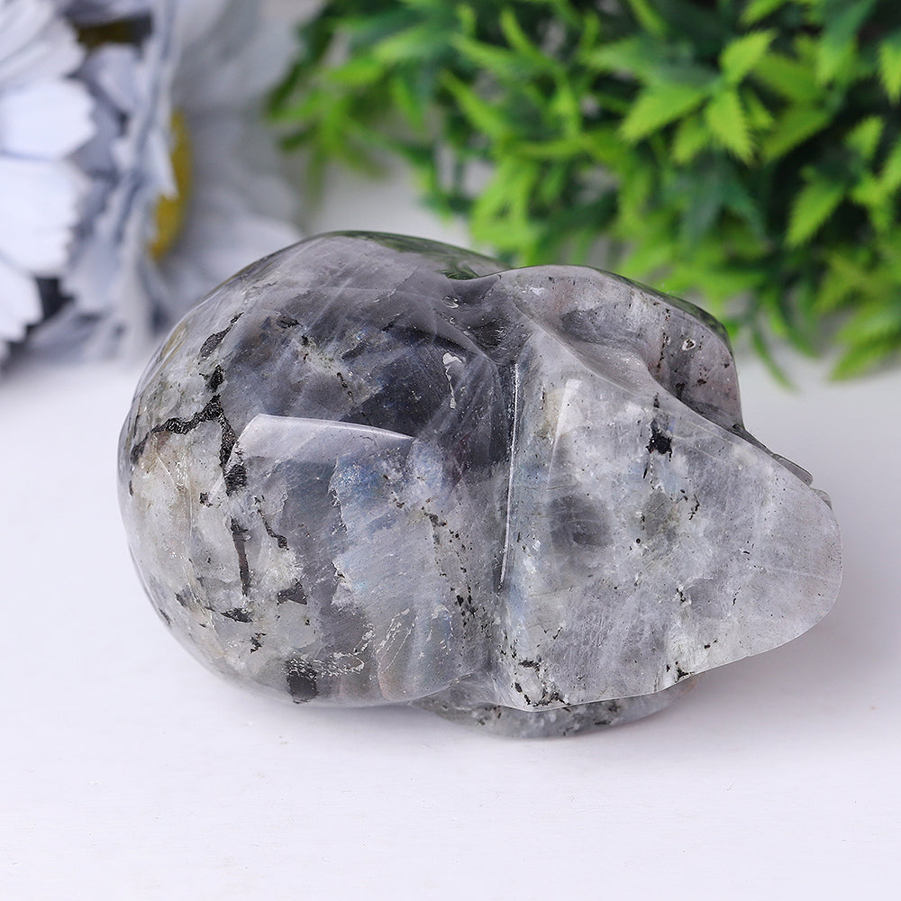 Labradorite Crystal Skull Carvings 3.5-4.7 Inch Display