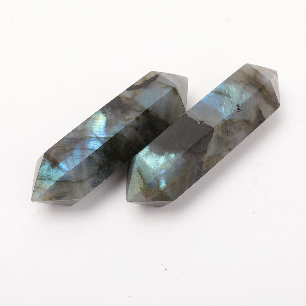 Labradorite Double Terminated Crystal Points Set 3.0-3.3 Inch
