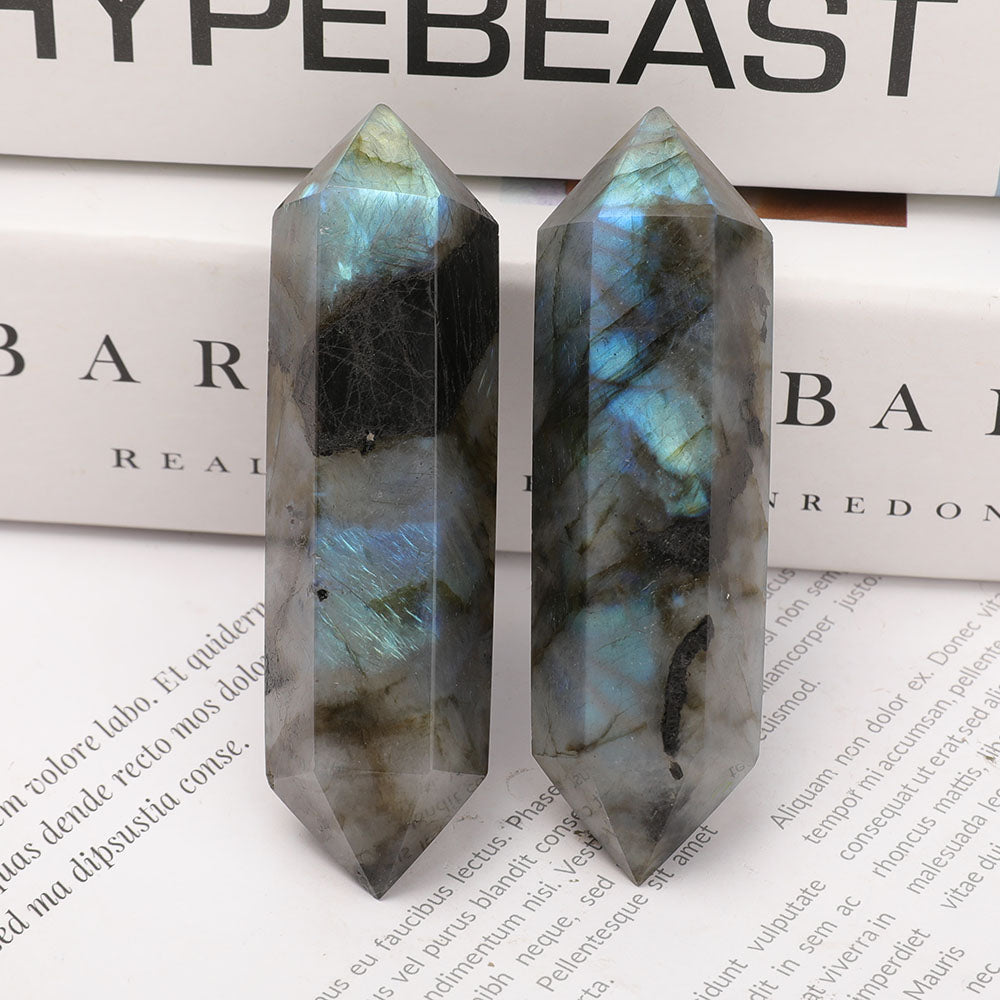 Labradorite Double Terminated Crystal Points Set 3.0-3.3 Inch