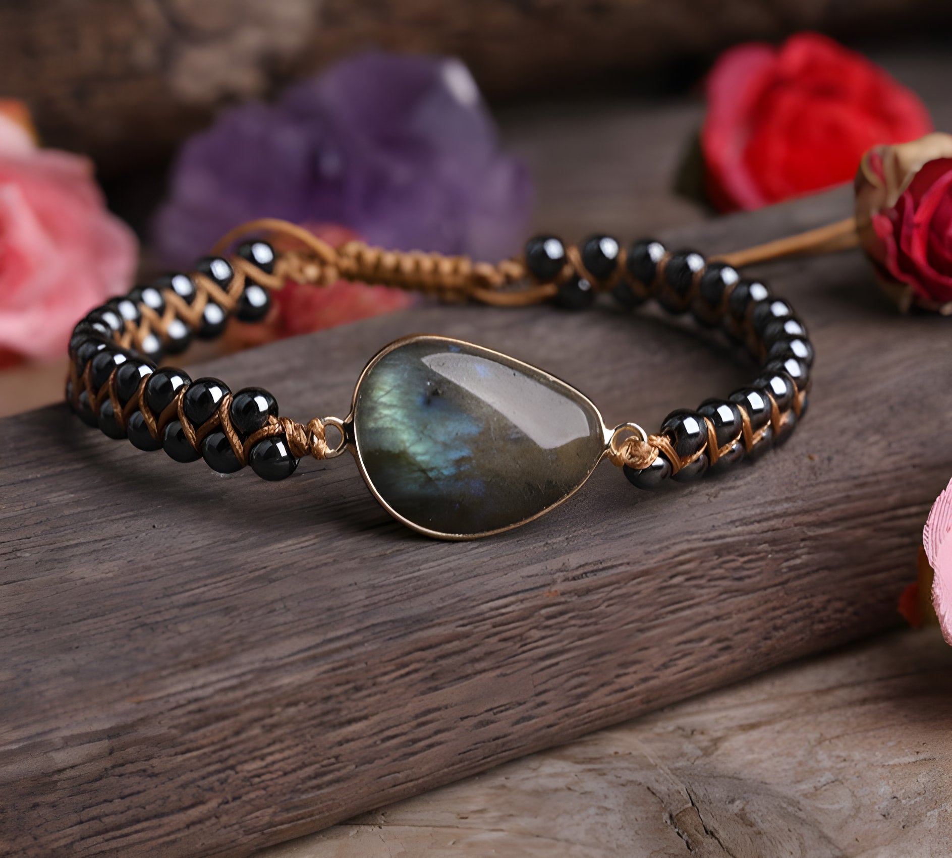 Labradorite Shield Bracelet