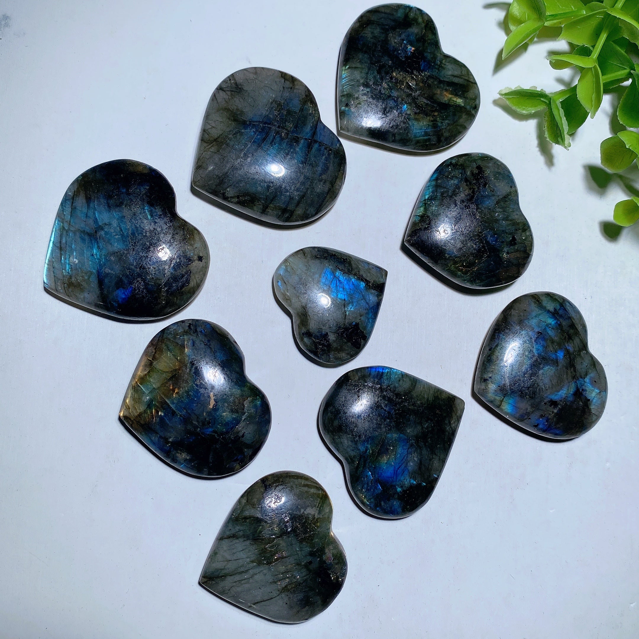 Labradorite Heart Crystal Carvings 1-1.5 Inch Healing Stones