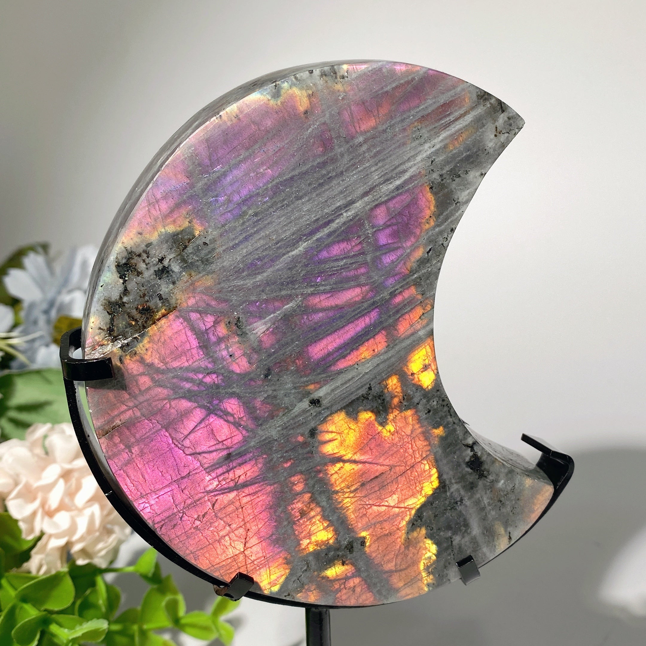 Labradorite Moon Crystal 4-5.5 Inch Healing Display