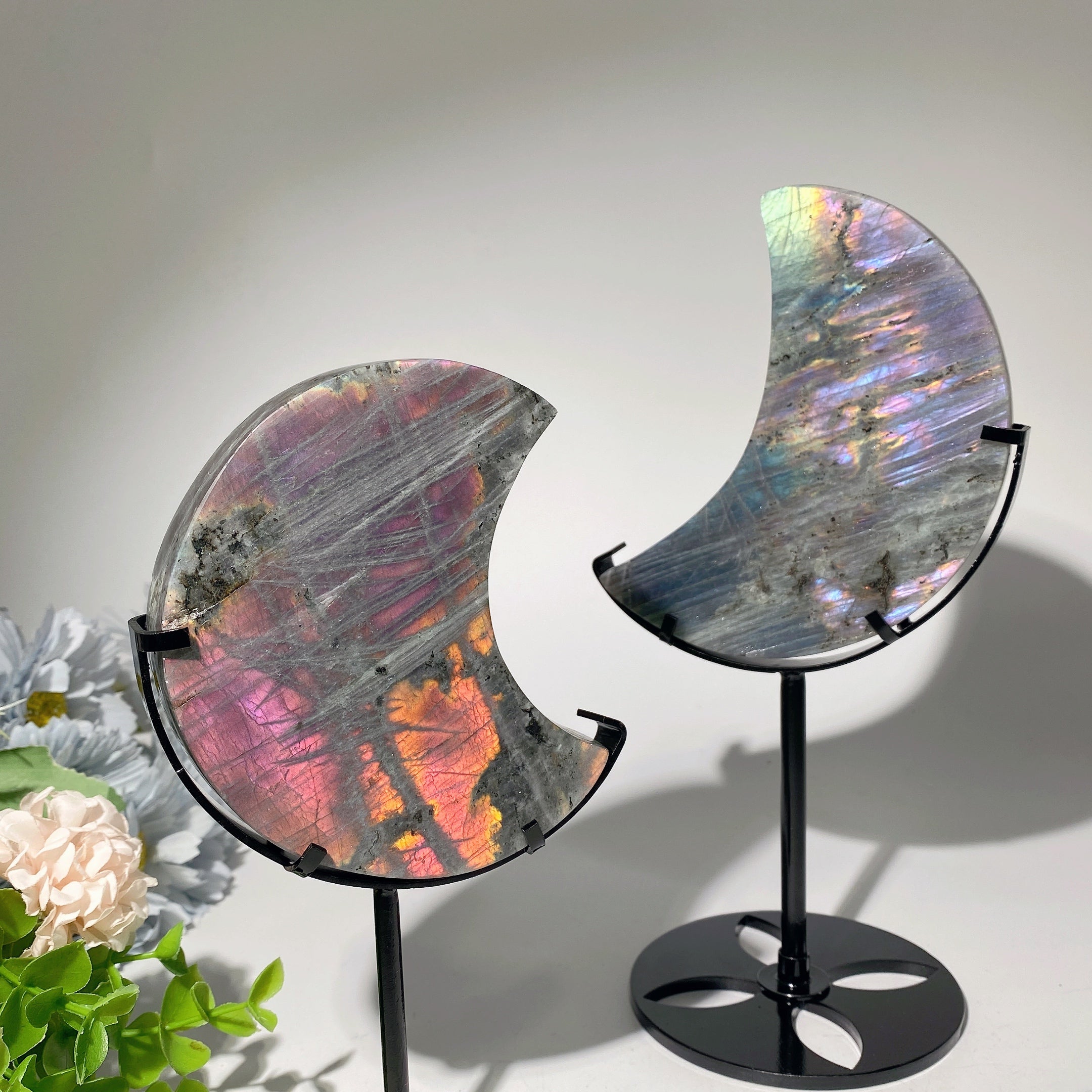 Labradorite Moon Crystal 4-5.5 Inch Healing Display