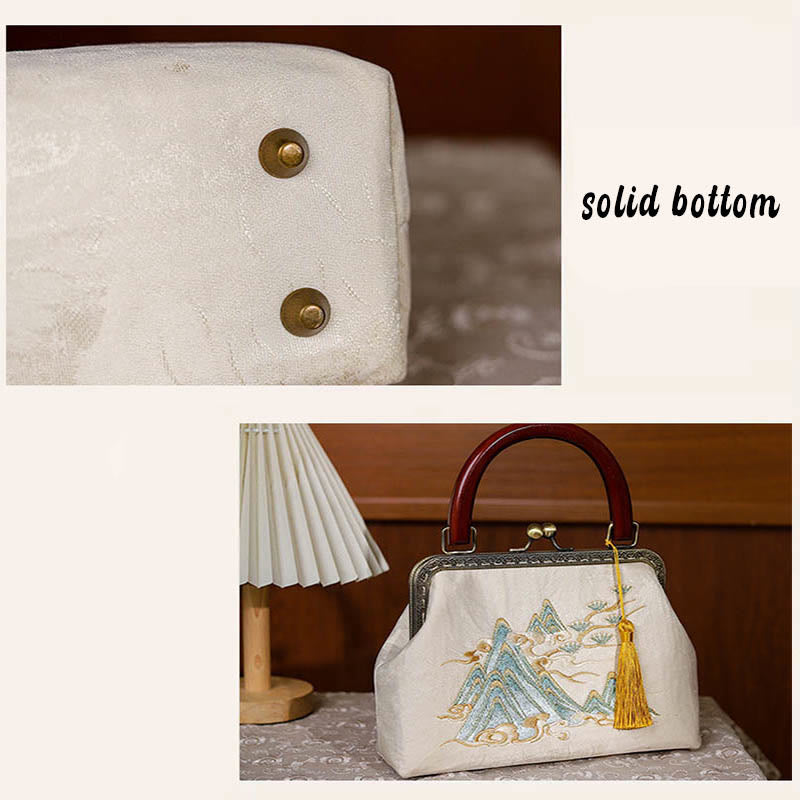 Landscape Painting Jacquard Handbag | Spiritual Accessory