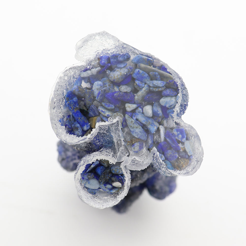 Lapis Gravel Toy Poodle Resin Dog Figurine 4.16in