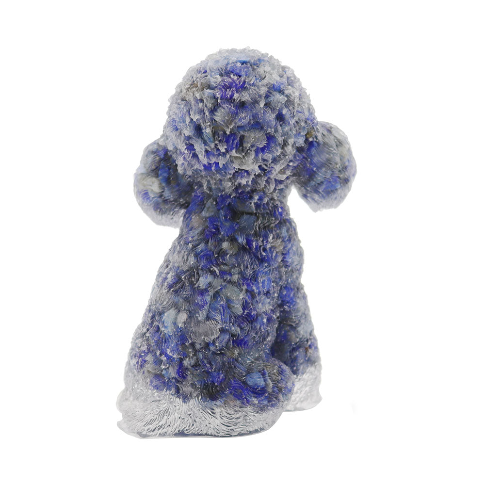 Lapis Gravel Toy Poodle Resin Dog Figurine 4.16in