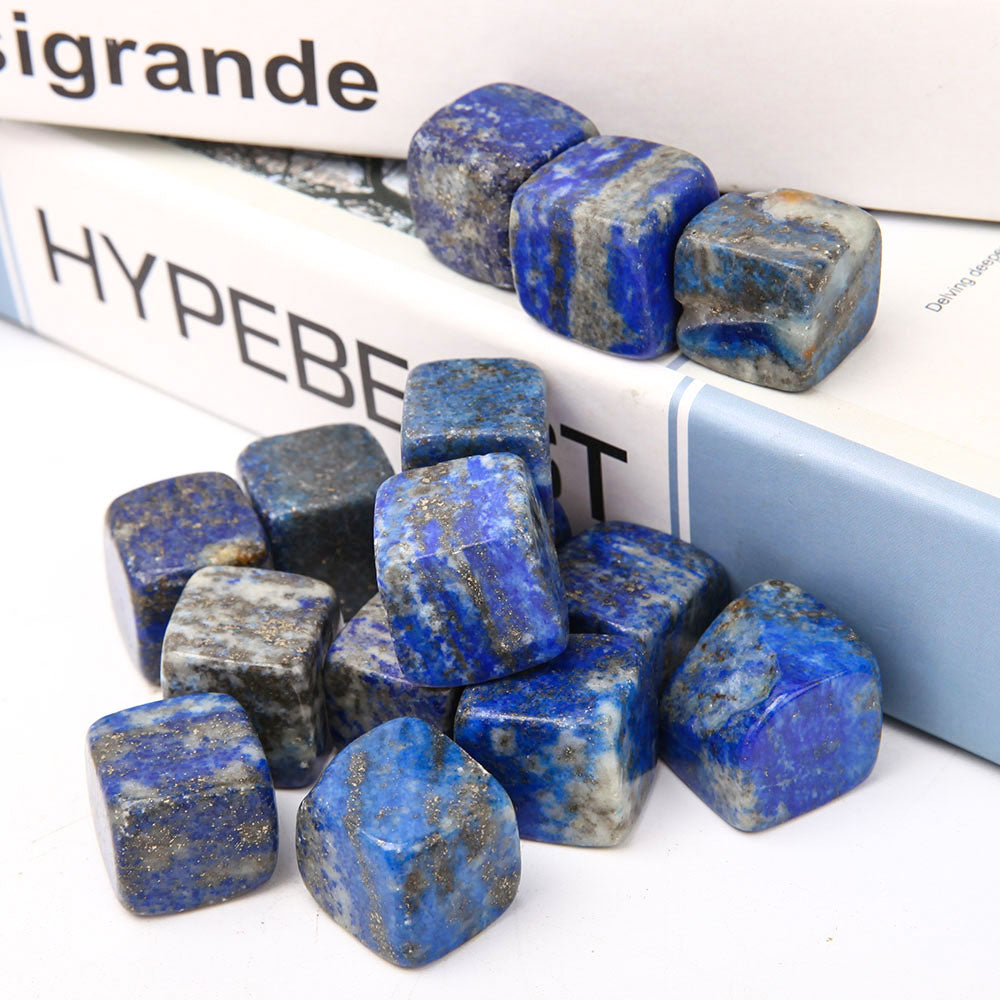 Lapis Lazuli Crystal Cubes 1.5-2cm Healing Stones Bag