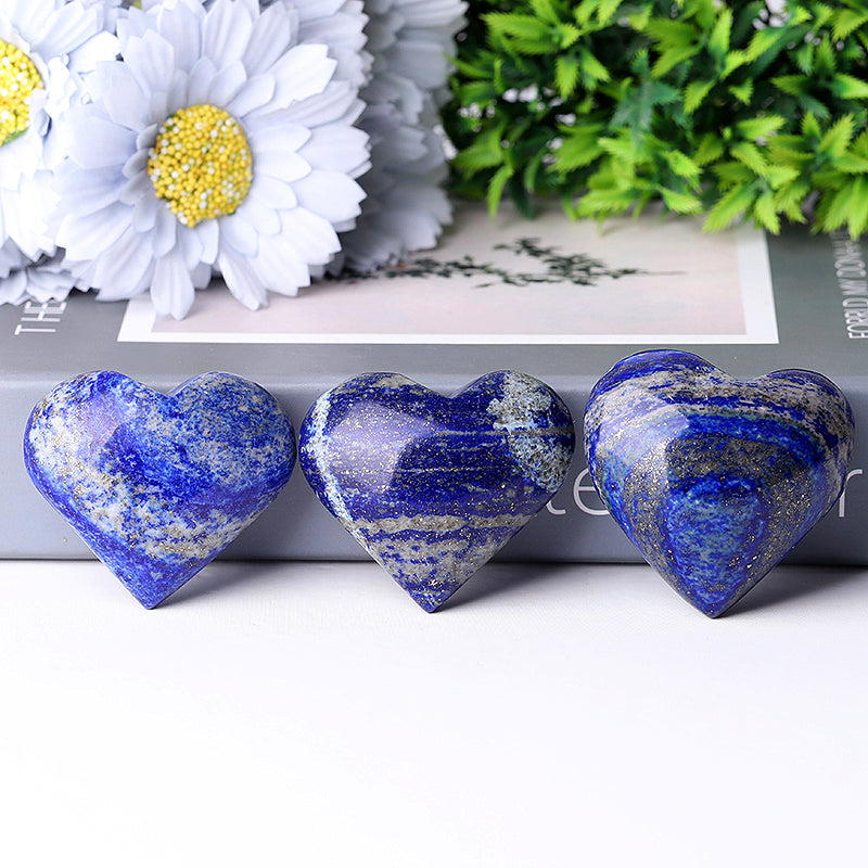 Lapis Lazuli Heart Crystal 2-2.5 Inch Carving for Healing