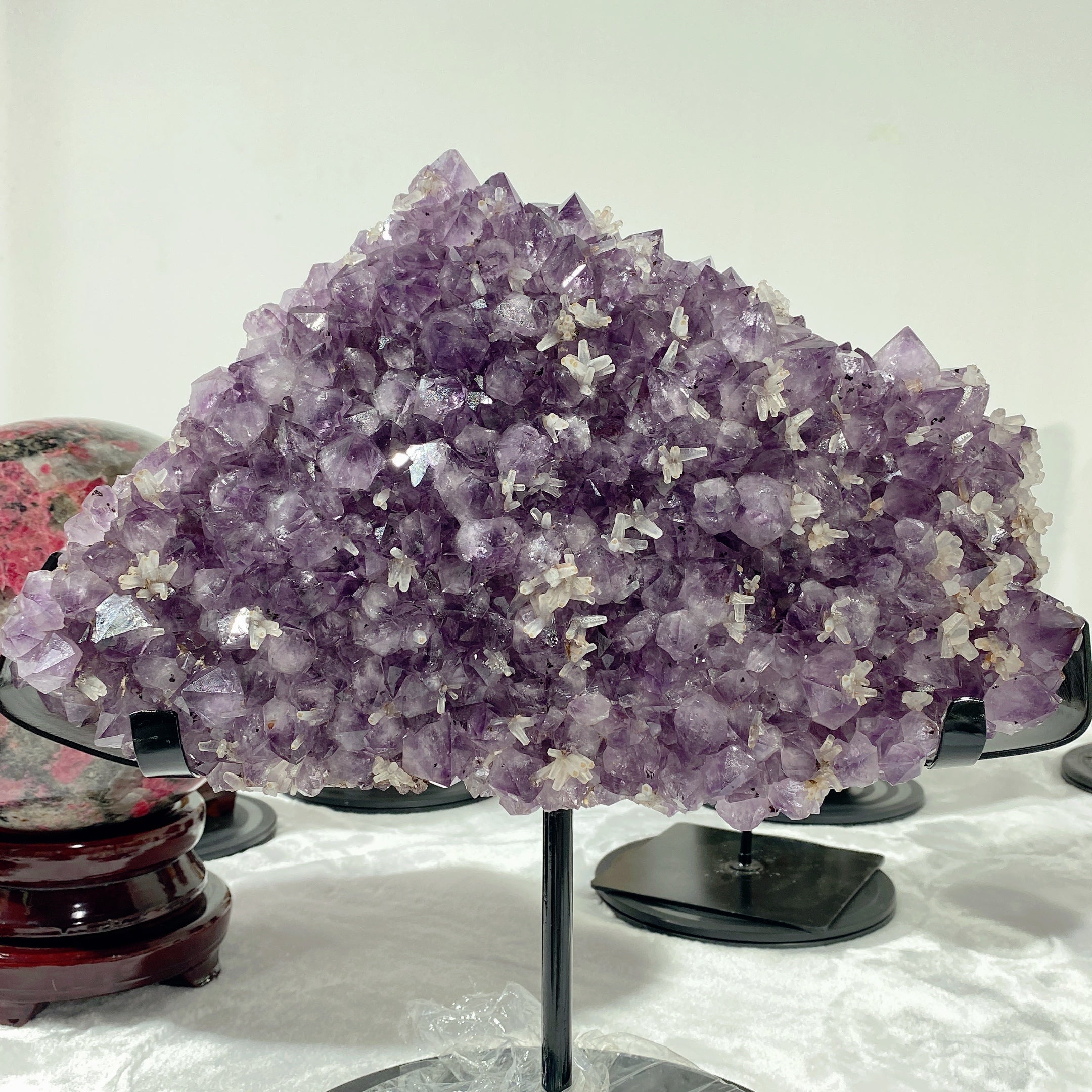 Large Amethyst with Calcite Flower Crystal Specimen 40cm