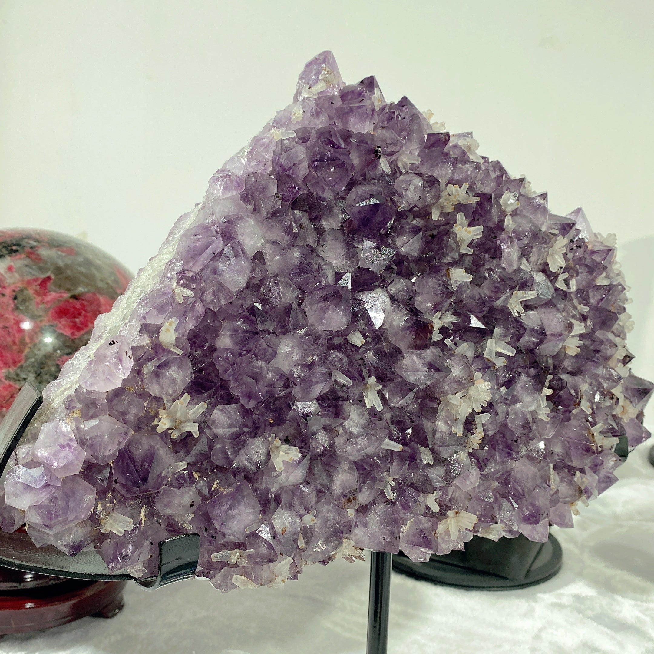 Large Amethyst with Calcite Flower Crystal Specimen 40cm