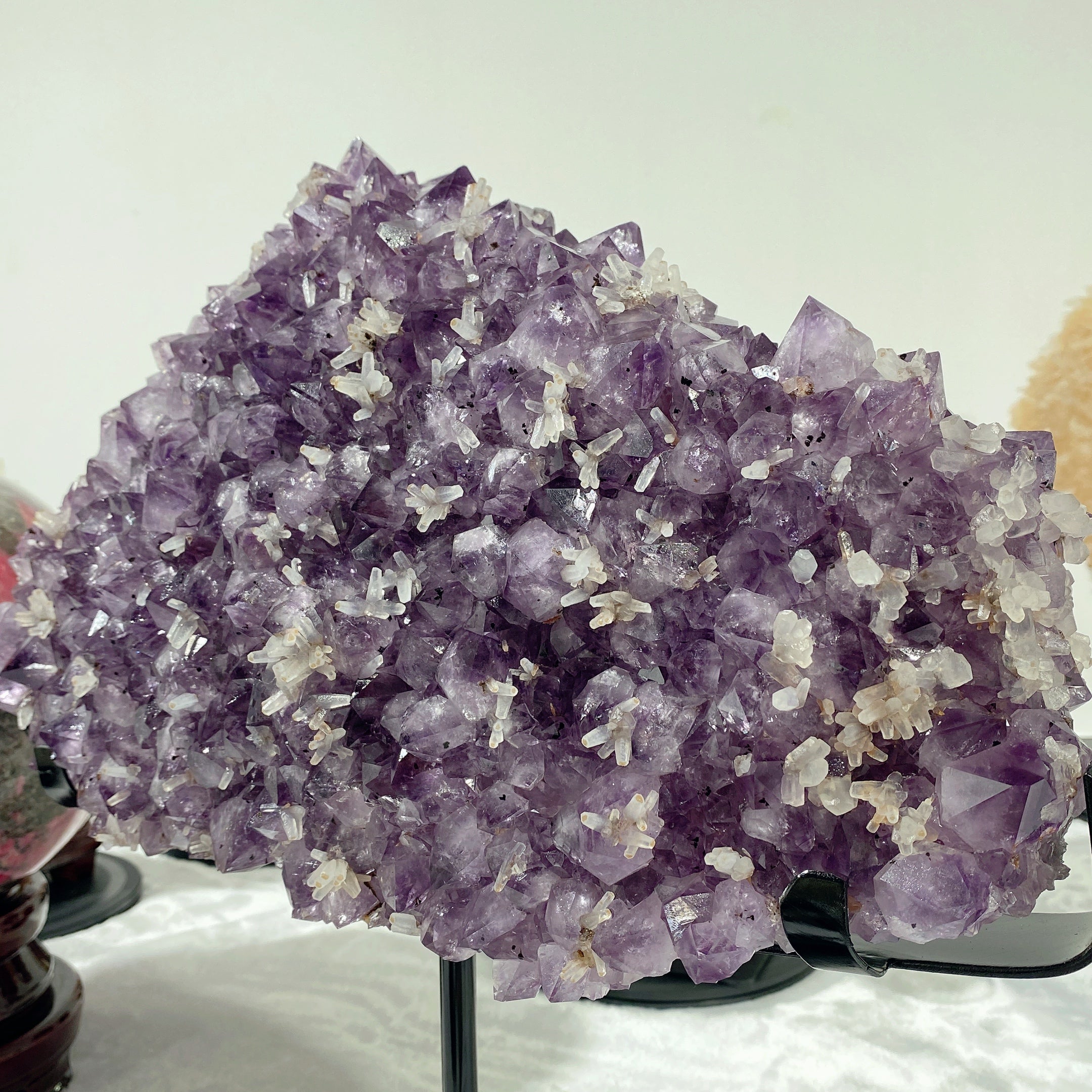 Large Amethyst with Calcite Flower Crystal Specimen 40cm