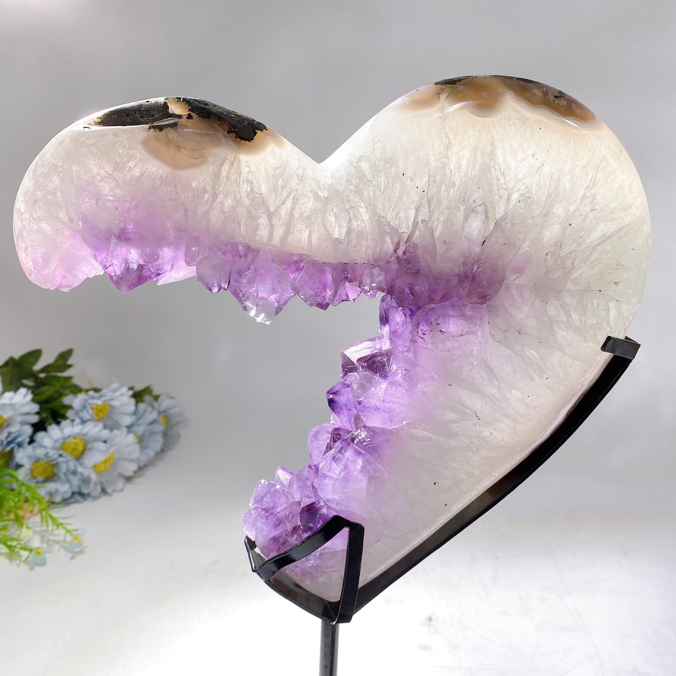 Large Amethyst Cluster Heart Specimen for Healing Display