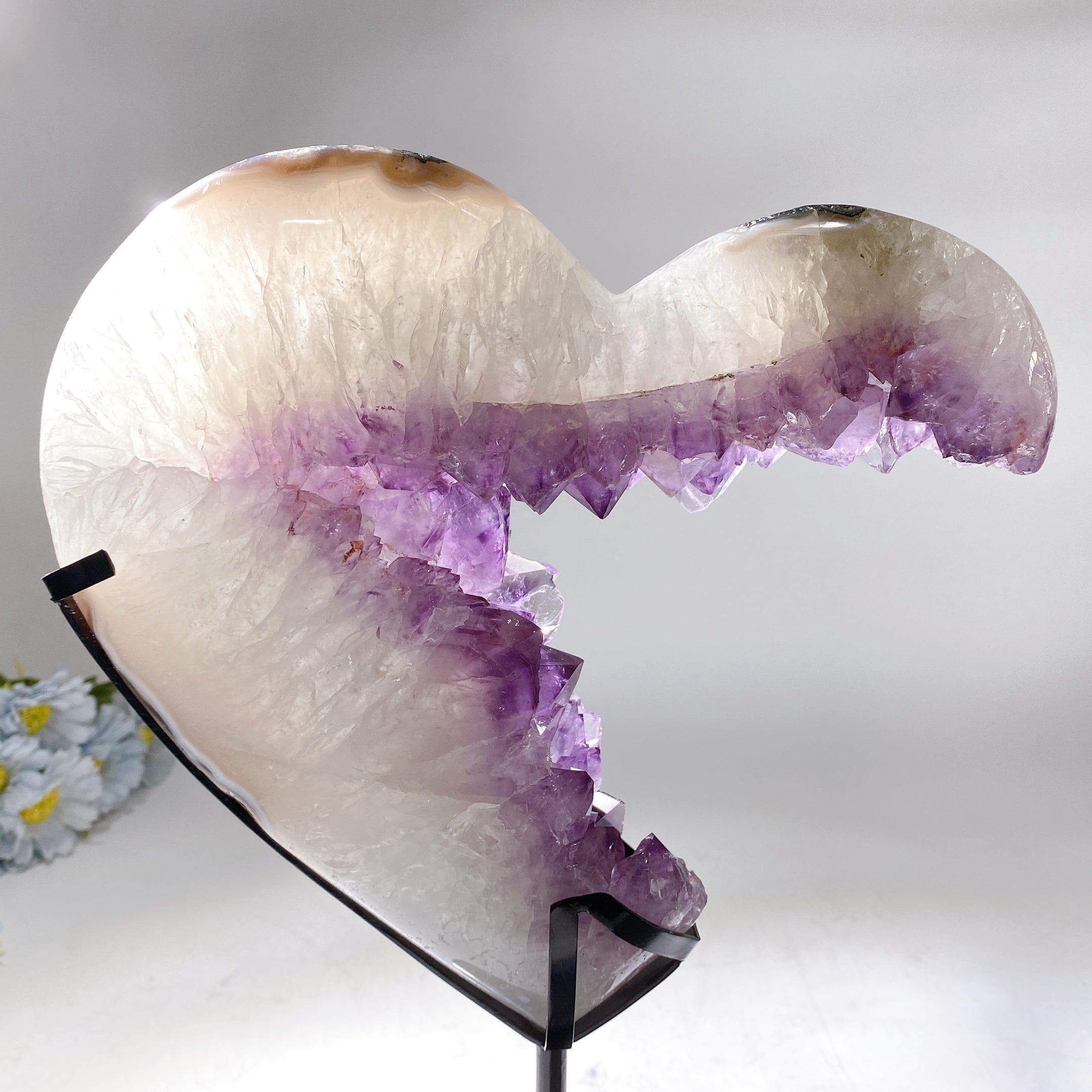 Large Amethyst Cluster Heart Specimen for Healing Display