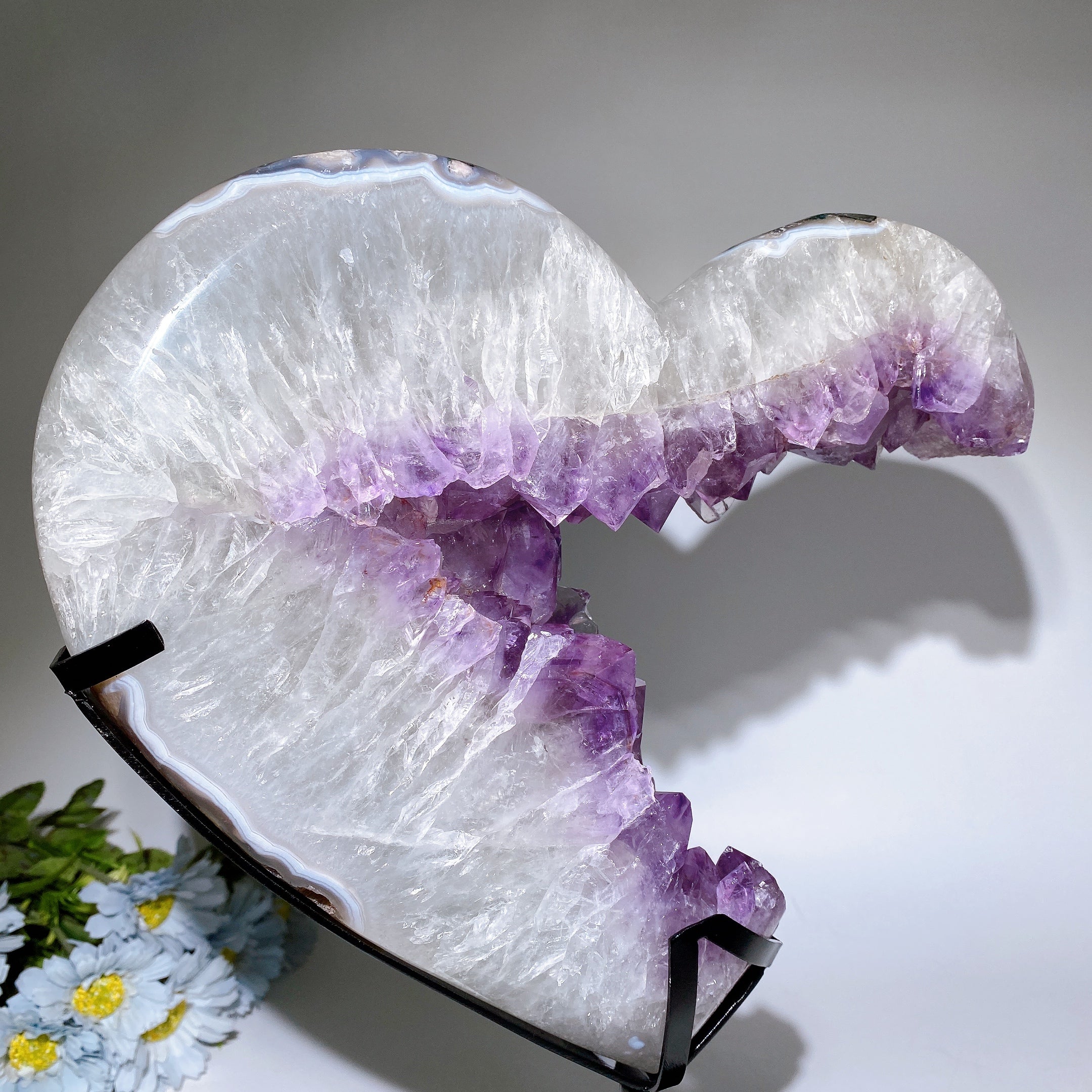 Large Amethyst Cluster Heart Specimen for Healing Display