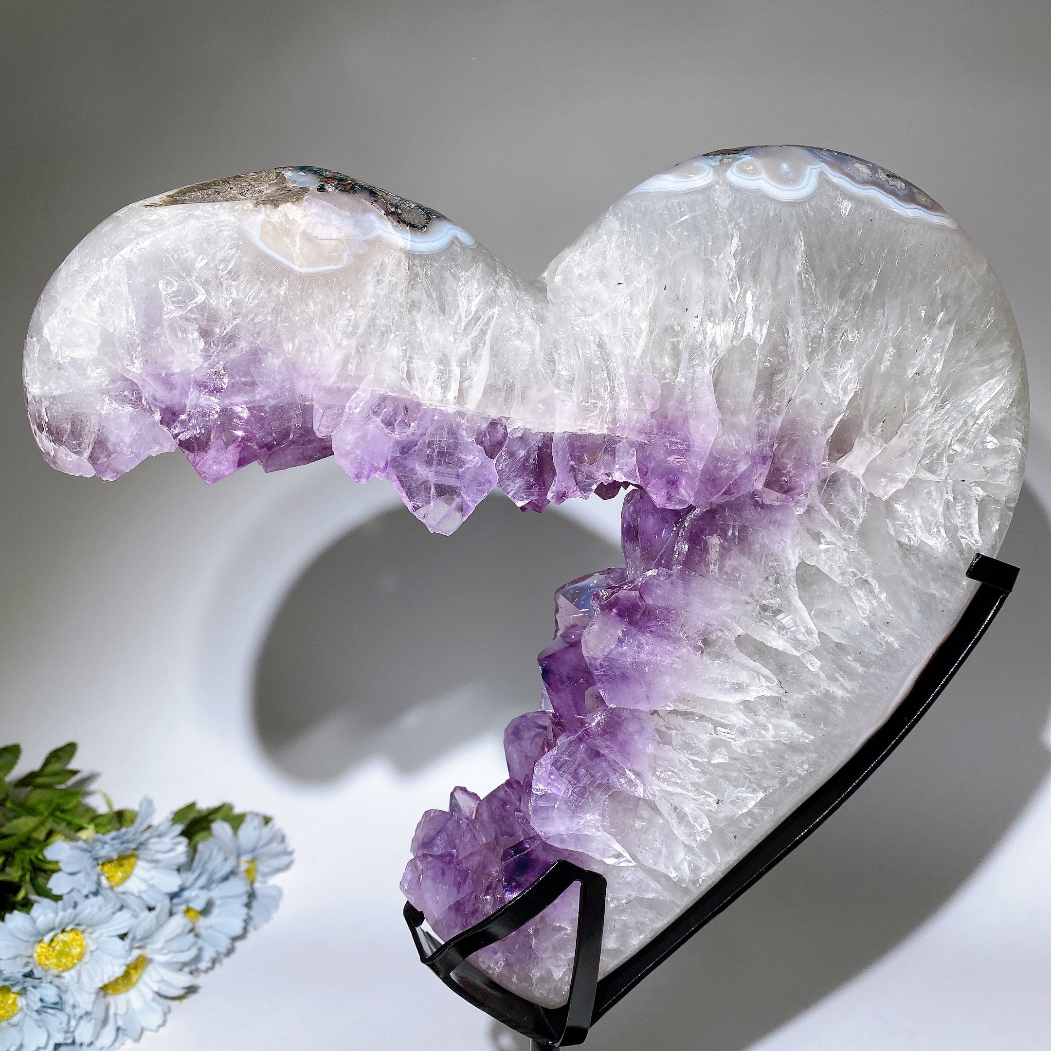 Large Amethyst Cluster Heart Specimen for Healing Display