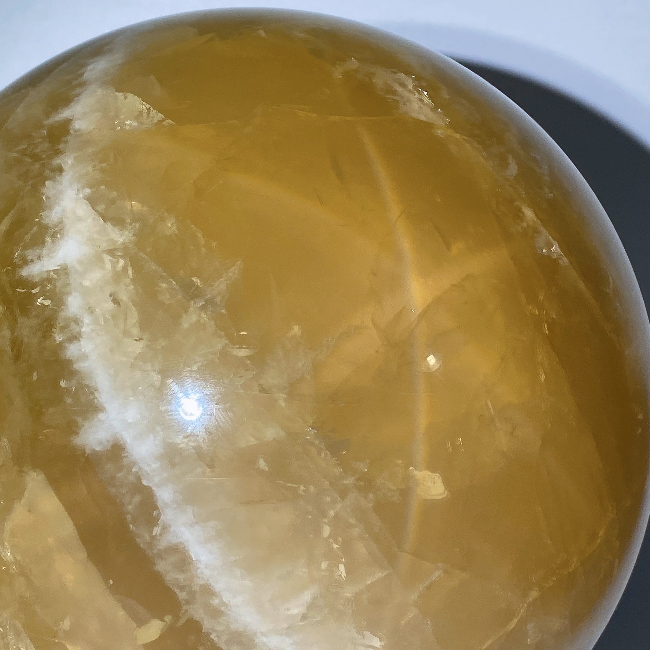 Large Citrine Crystal Sphere 20cm with Wooden Stand