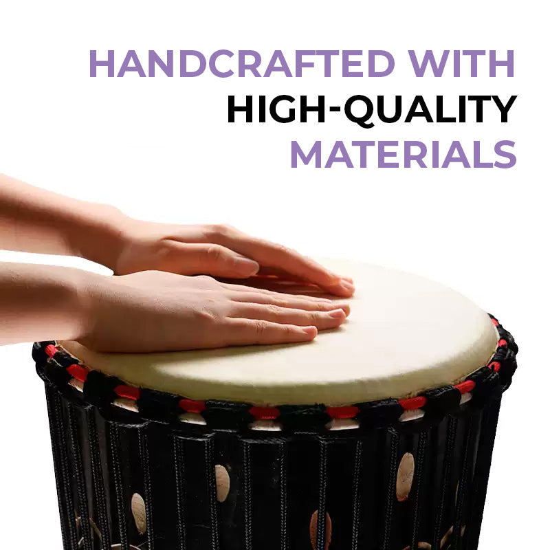 African Djembe drum with hands on drumhead, Large Djembe African Drum 10 to 15 Inch