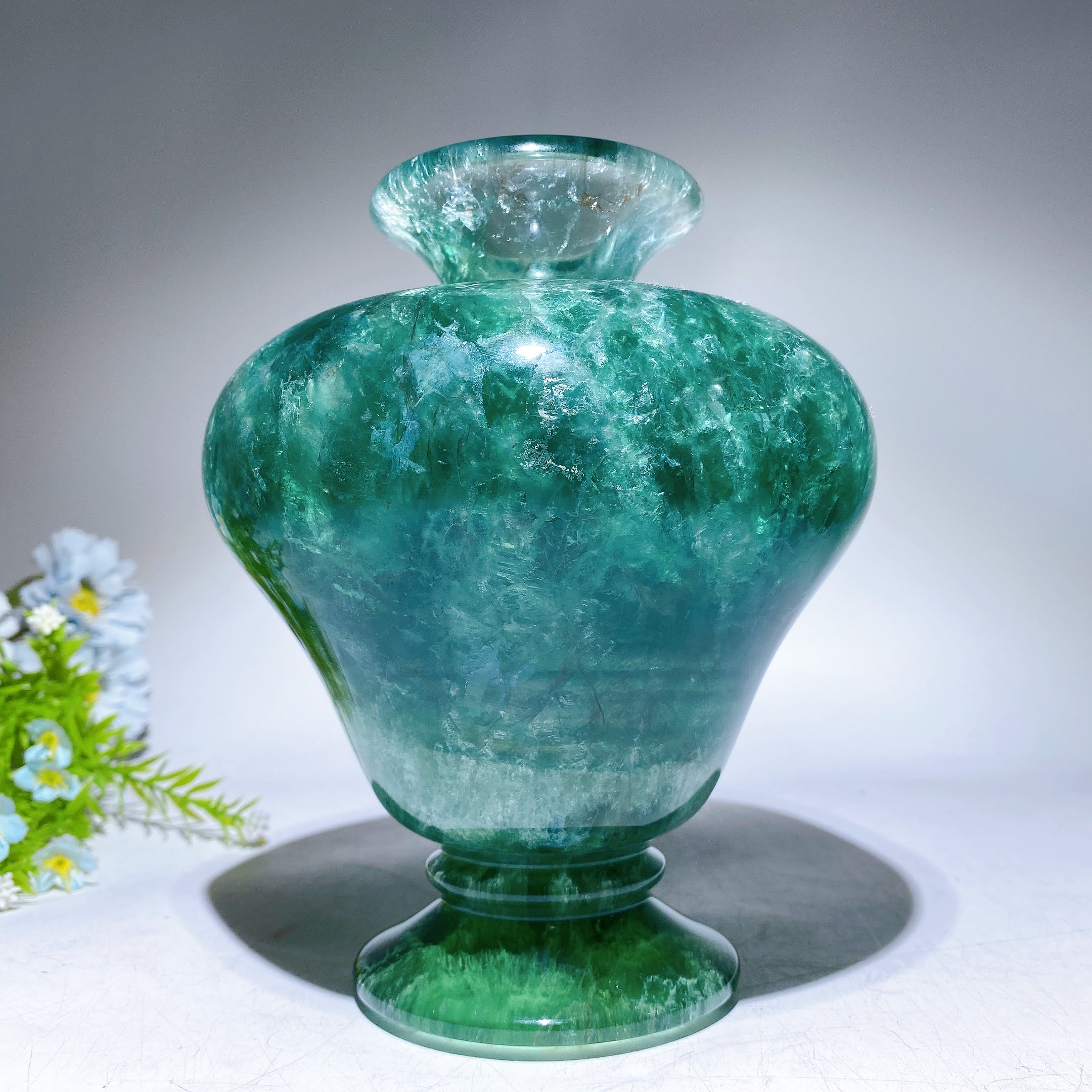 Large Fluorite Crystal Vase 7.5" & 14.2" for Healing Decor
