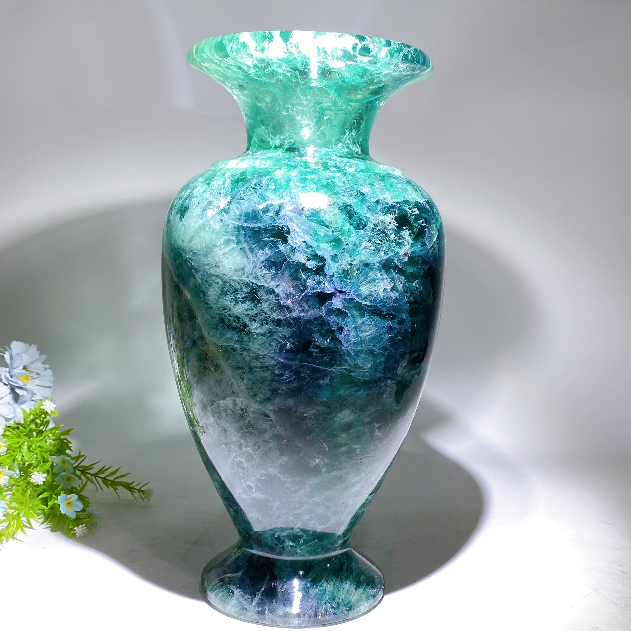 Large Fluorite Crystal Vase 7.5" & 14.2" for Healing Decor
