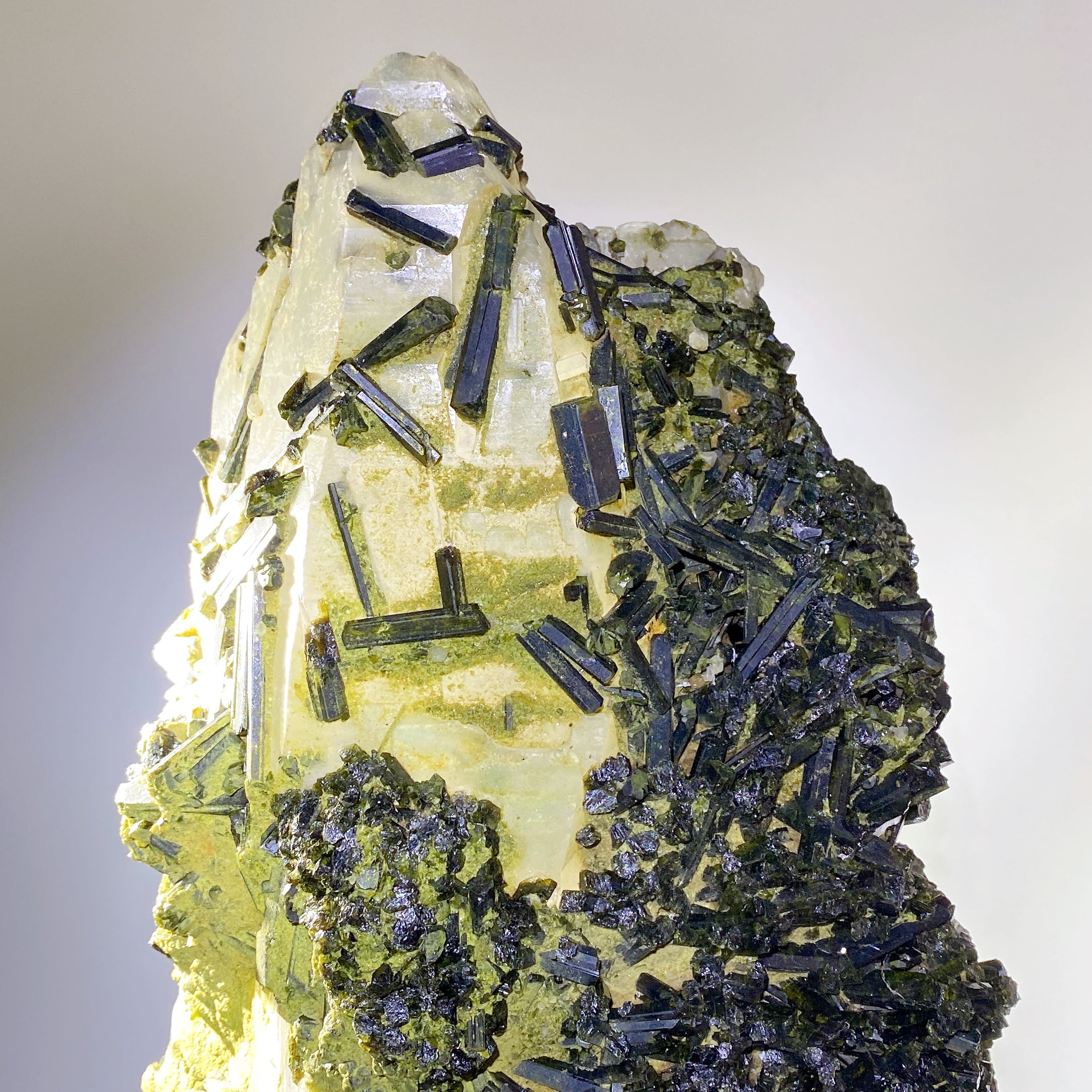 Large Green Tourmaline in Quartz Crystal Specimen 62cm