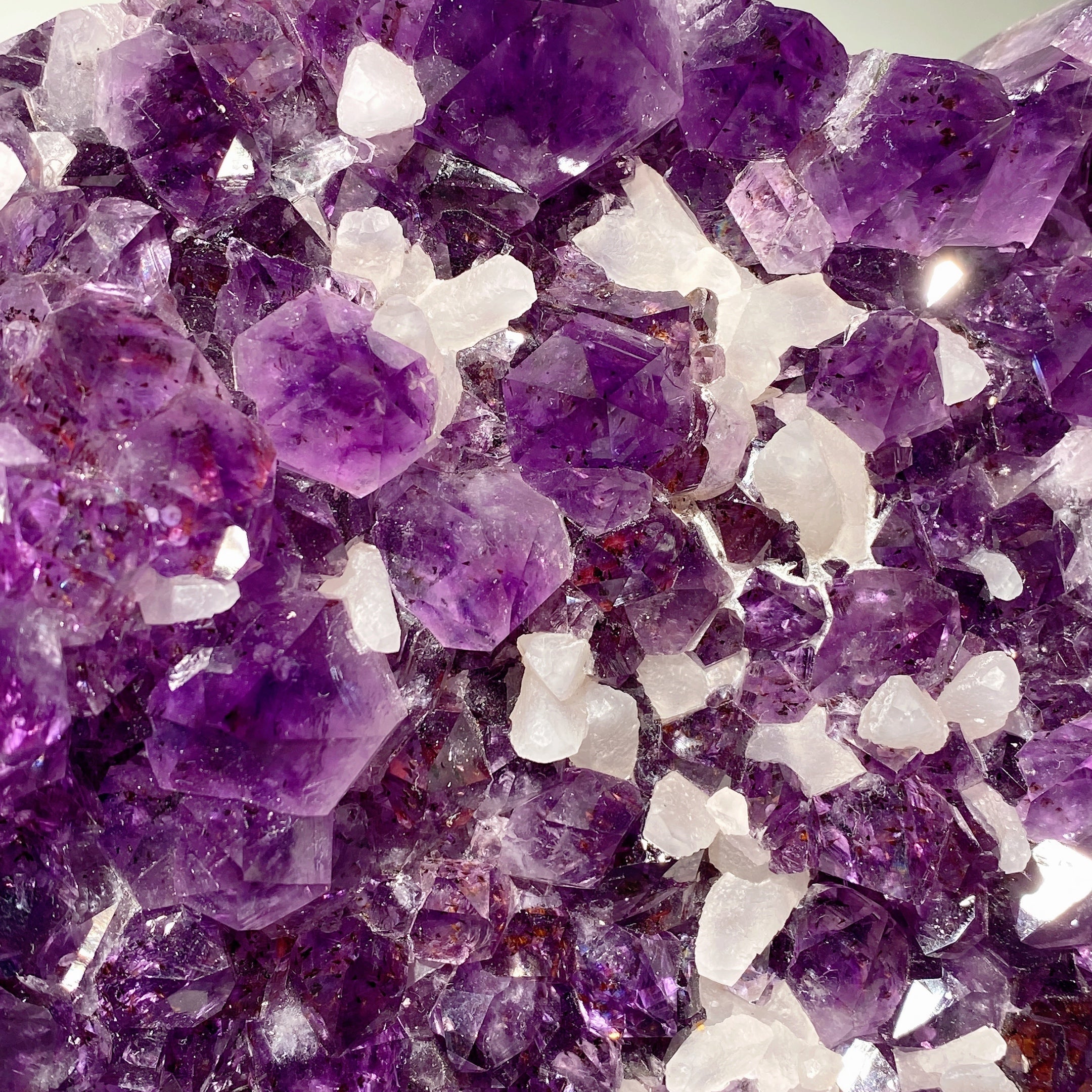 Large Heart-Shaped Amethyst Calcite Crystal Cluster 23cm