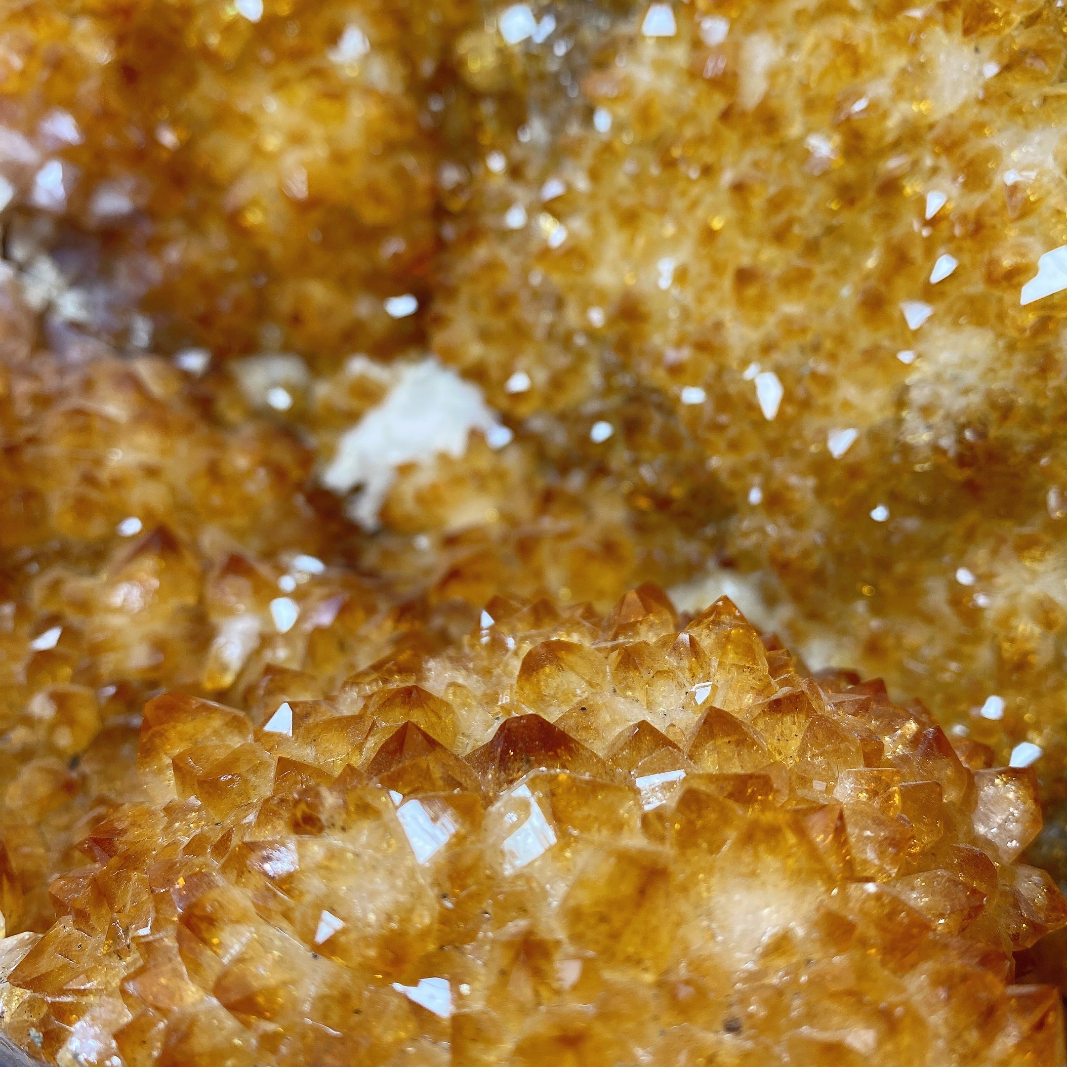 Large Natural Citrine Geode Crystal Specimen 25cm Display