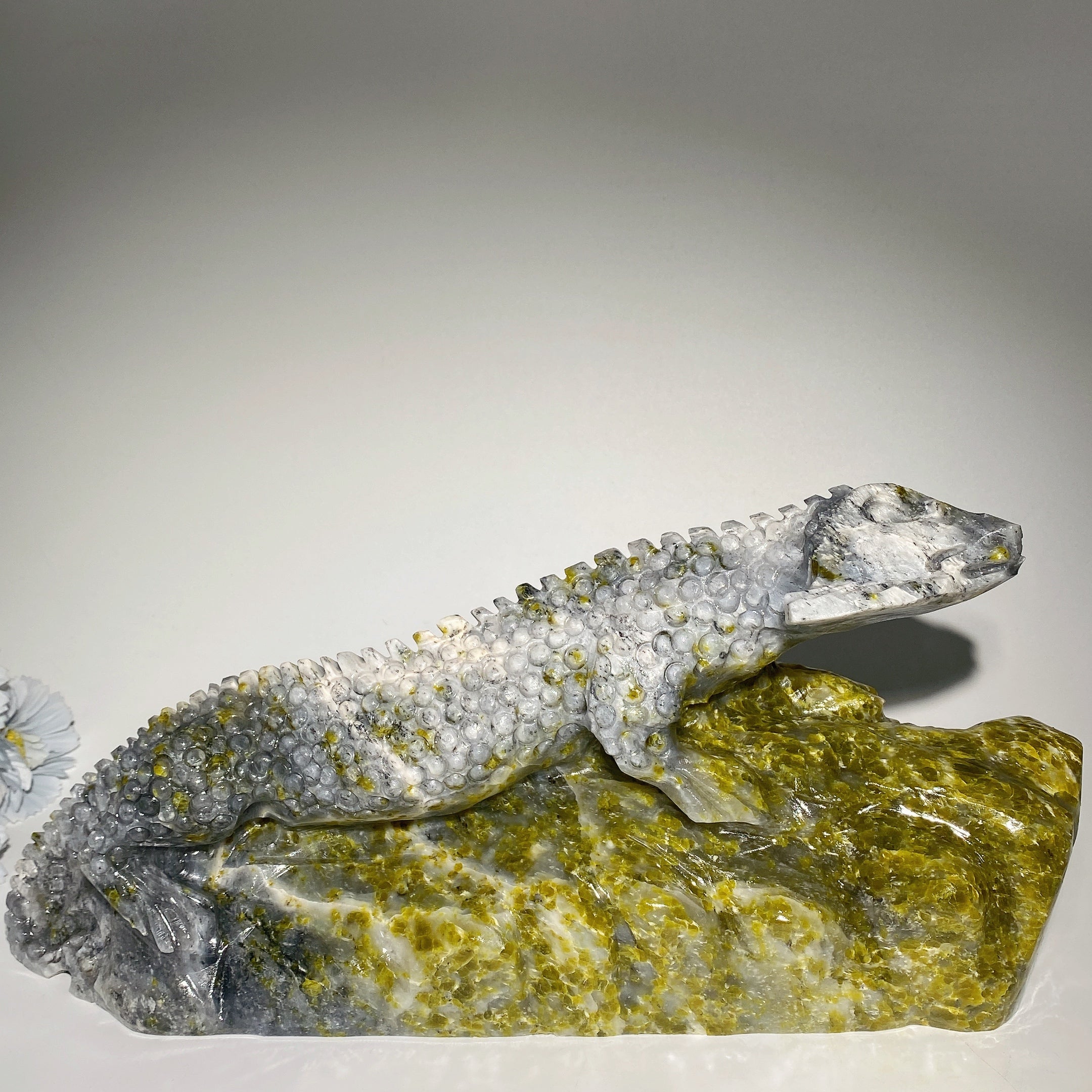 Large Serpentine Lizard Crystal Animal Carving 40-50cm