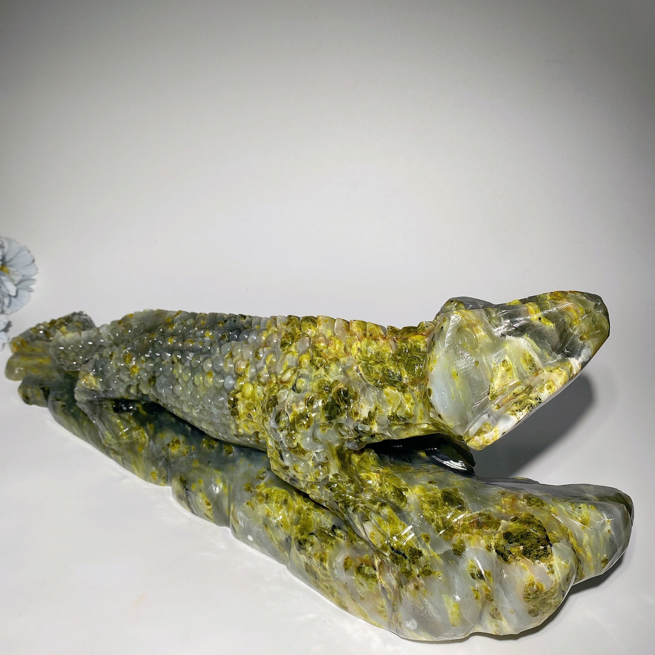 Large Serpentine Lizard Crystal Animal Carving 40-50cm