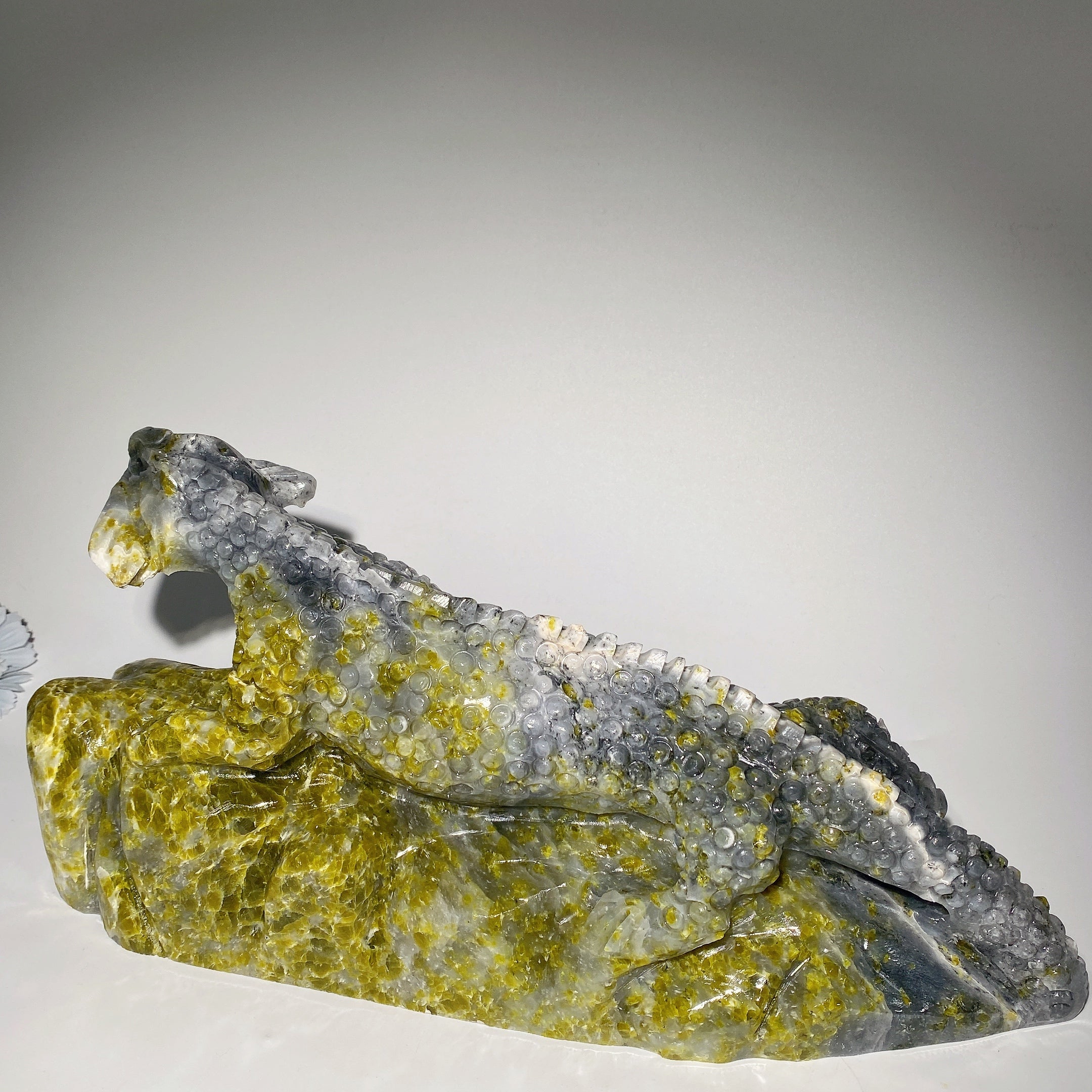 Large Serpentine Lizard Crystal Animal Carving 40-50cm