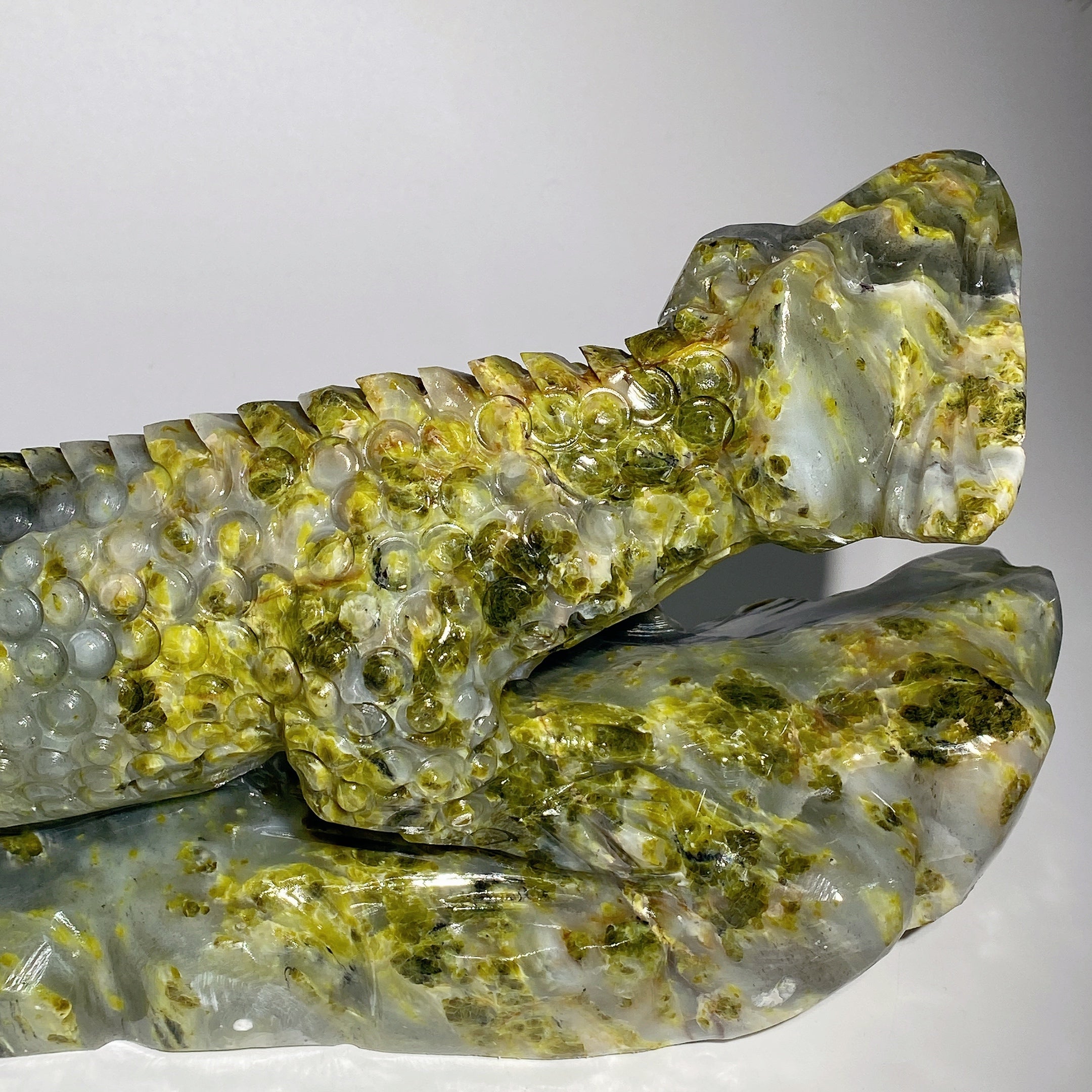 Large Serpentine Lizard Crystal Animal Carving 40-50cm