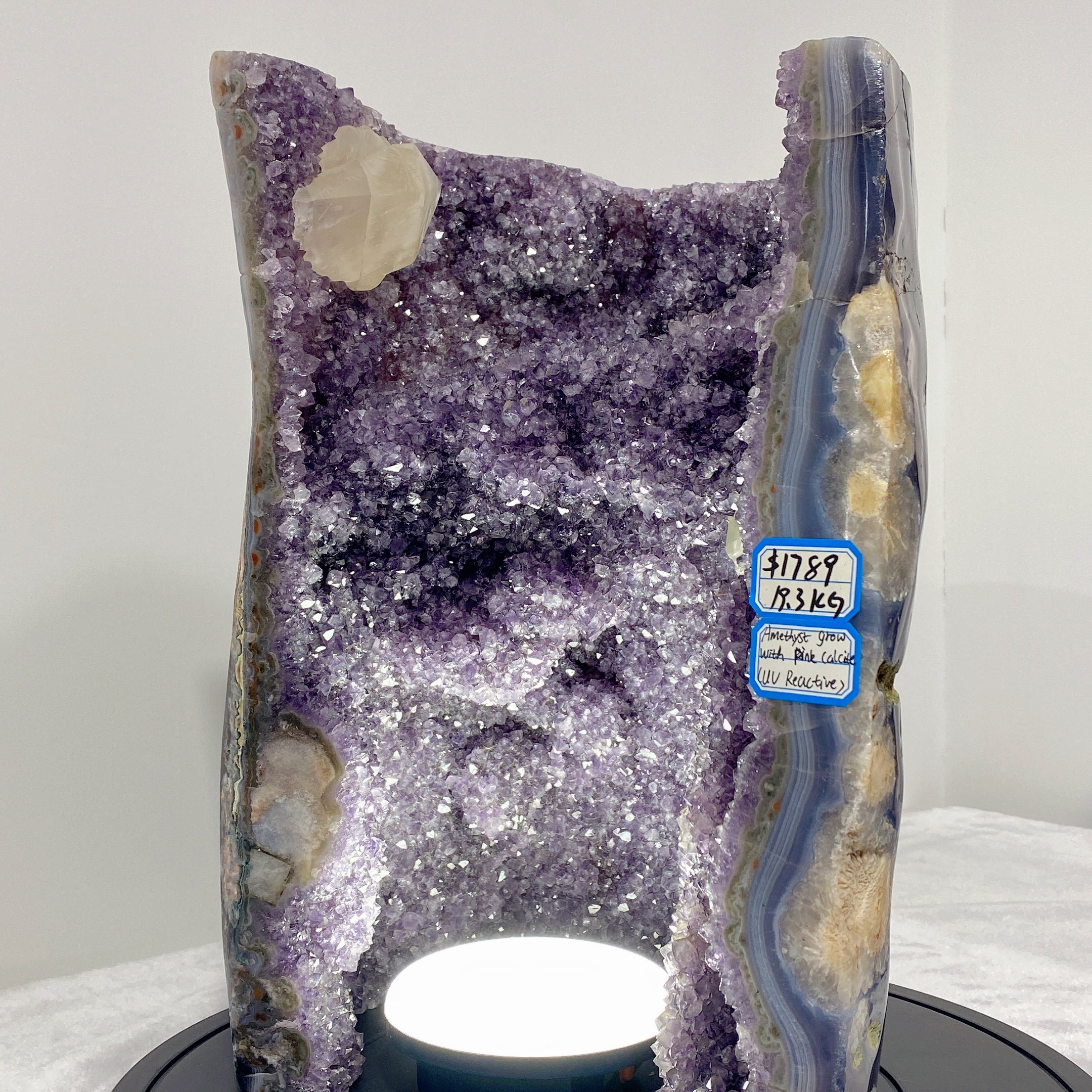 Large UV Reactive Amethyst Grow Crystal Specimen 32cm