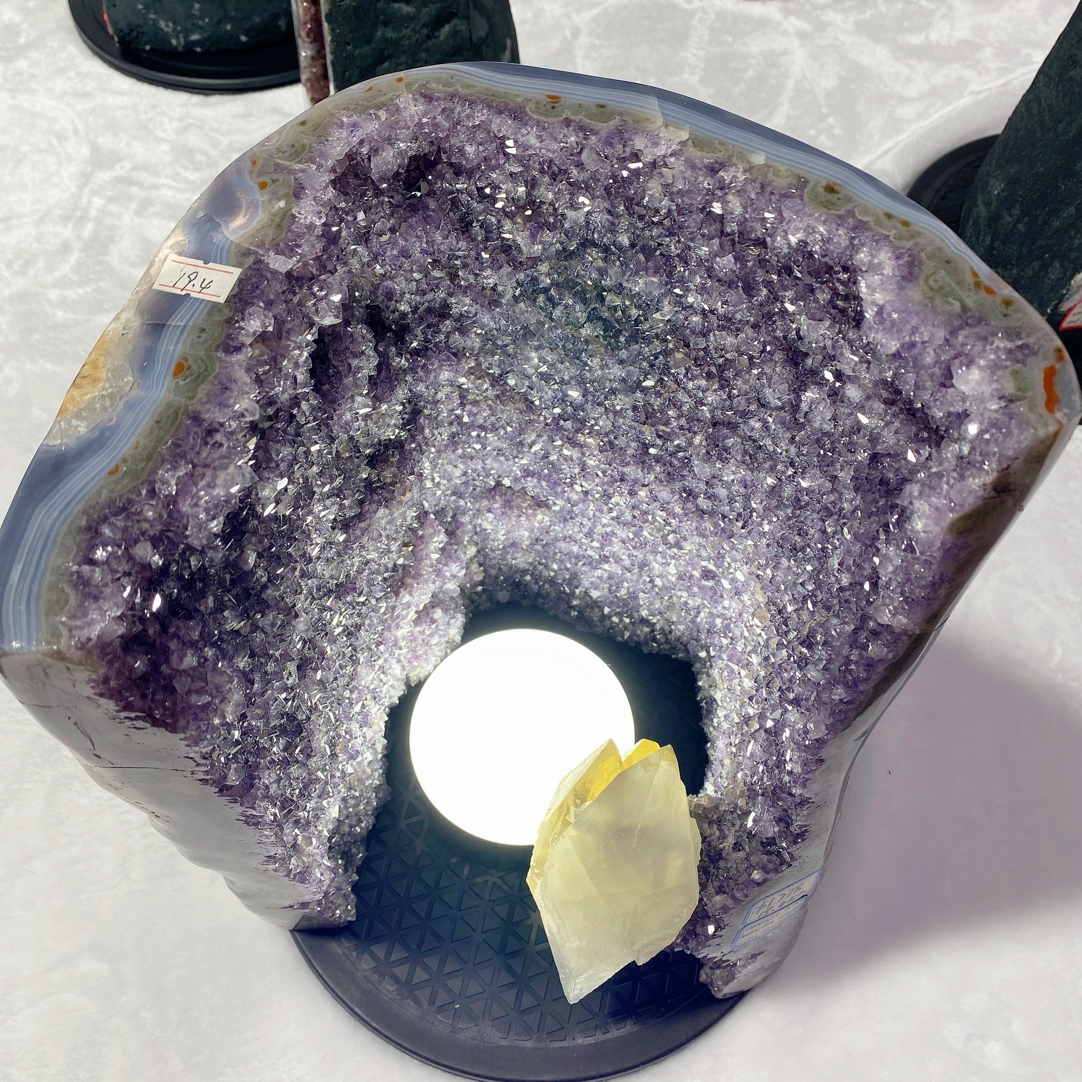 Large UV Reactive Amethyst & Pink Calcite Crystal Specimen 40cm