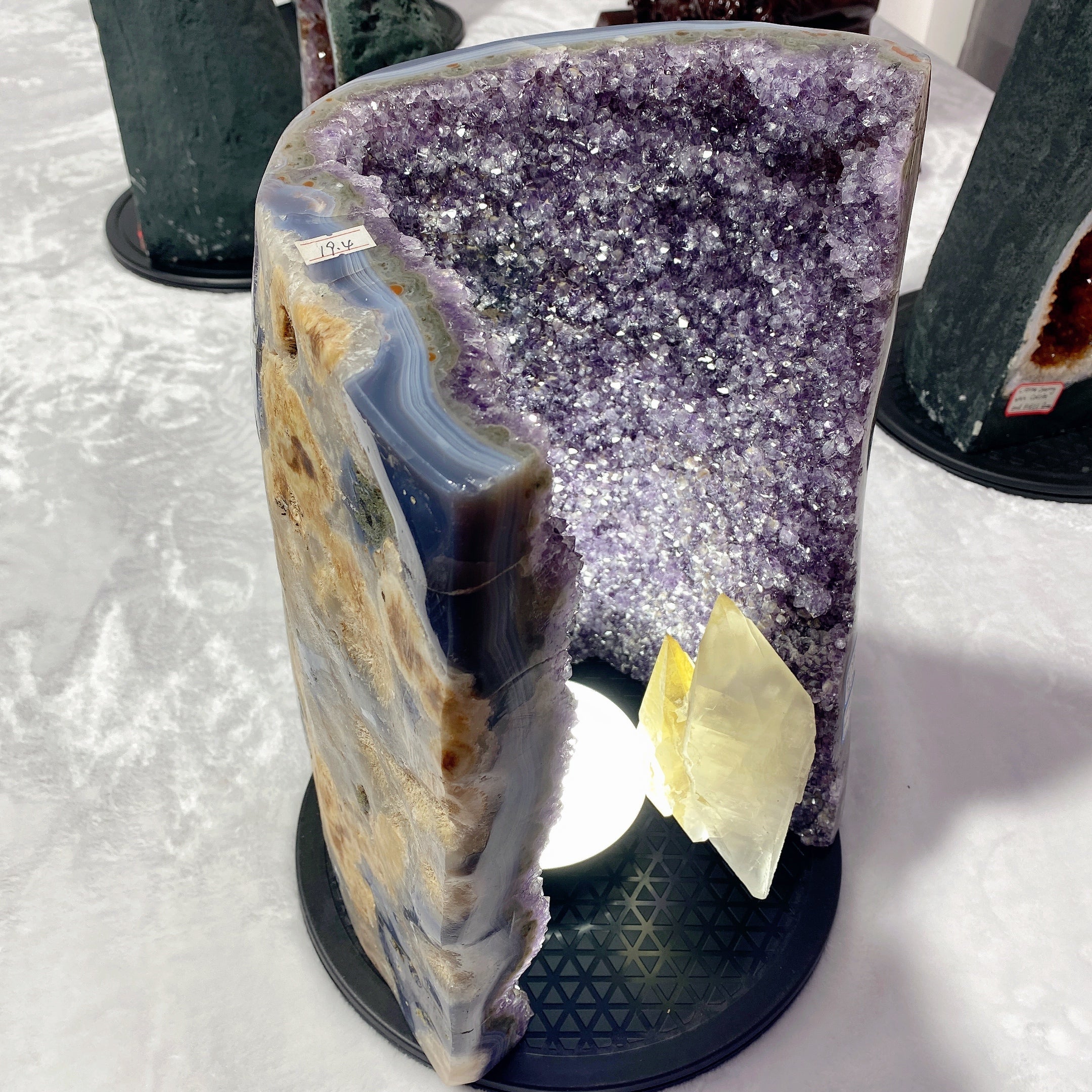 Large UV Reactive Amethyst & Pink Calcite Crystal Specimen 40cm