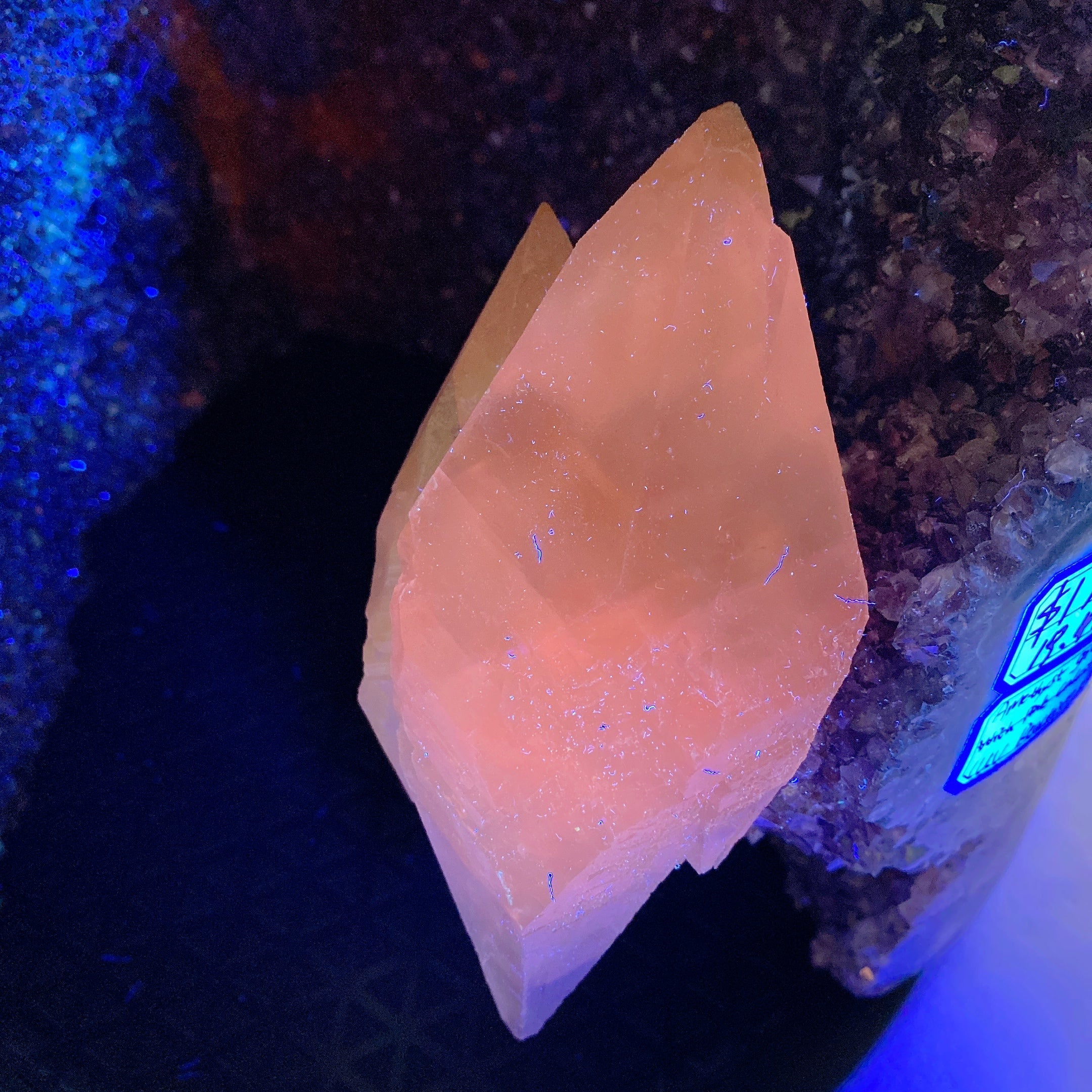 Large UV Reactive Amethyst & Pink Calcite Crystal Specimen 40cm
