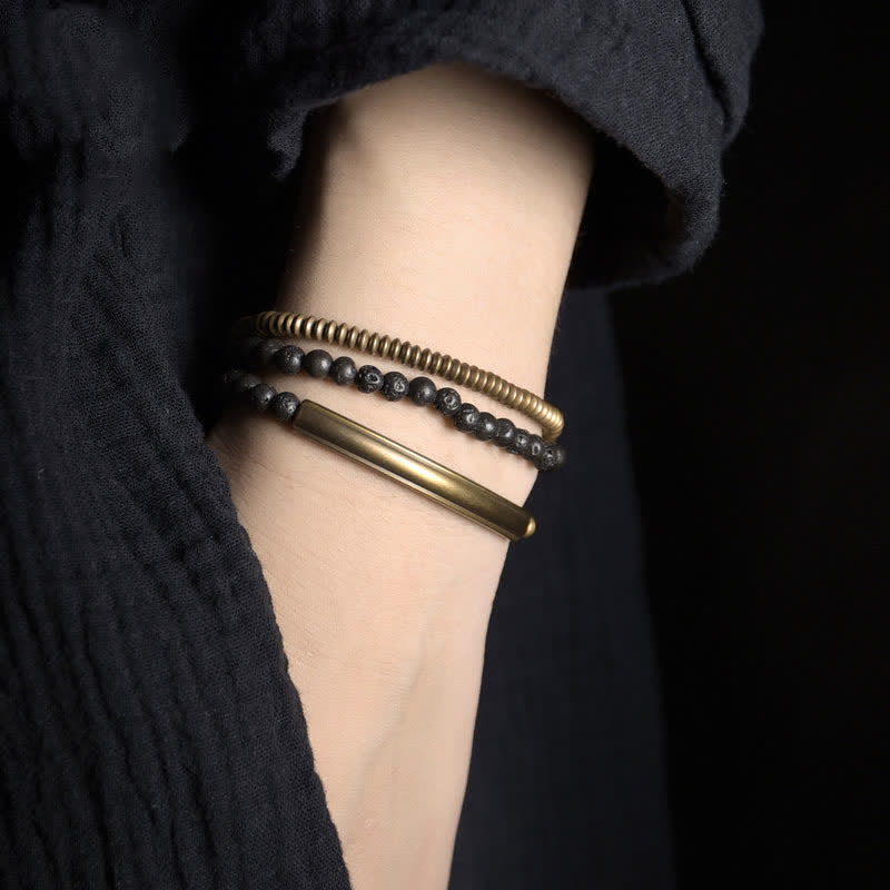Lava Rock Copper Unisex Spiritual Support Bracelet