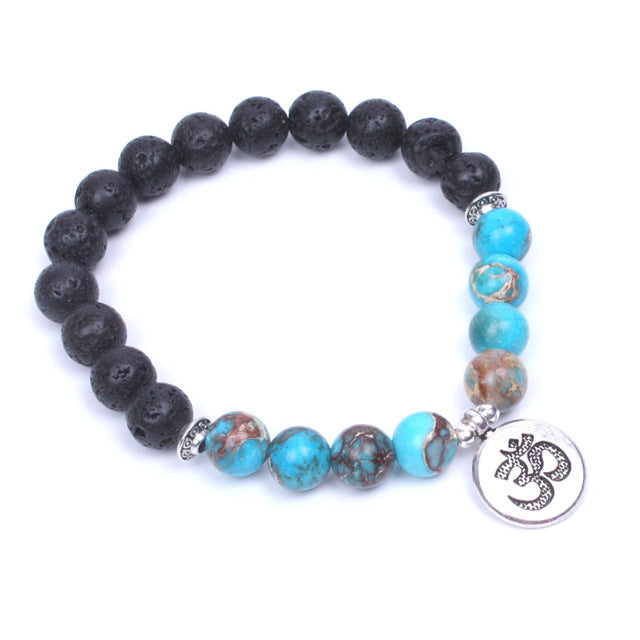 Lava Stone Om Bracelet - Calm and Grounded Balance