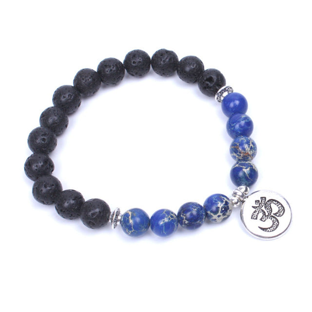 Lava Stone Om Bracelet - Calm and Grounded Balance